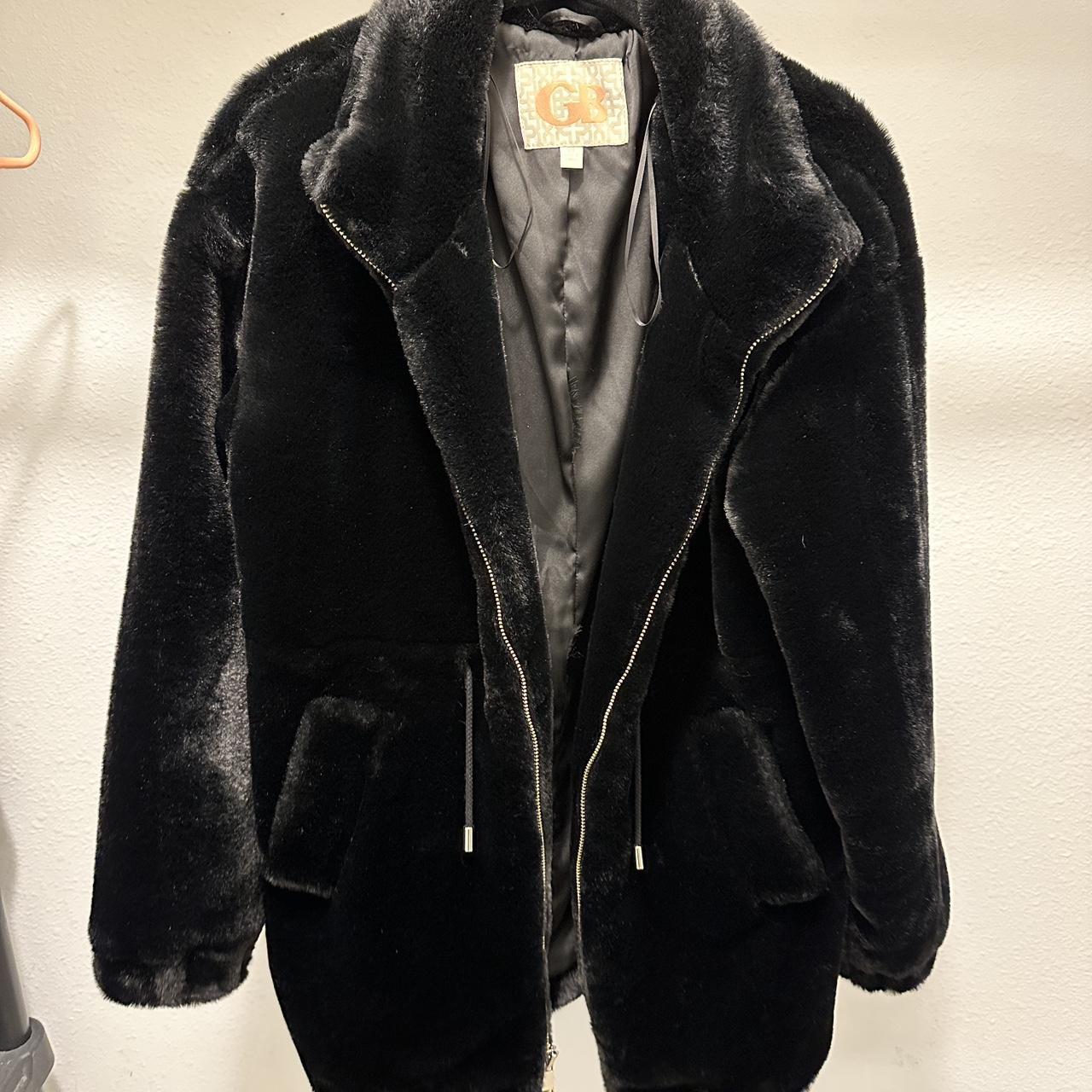GB black faux fur coat. Purchased from Dillard’s... Depop