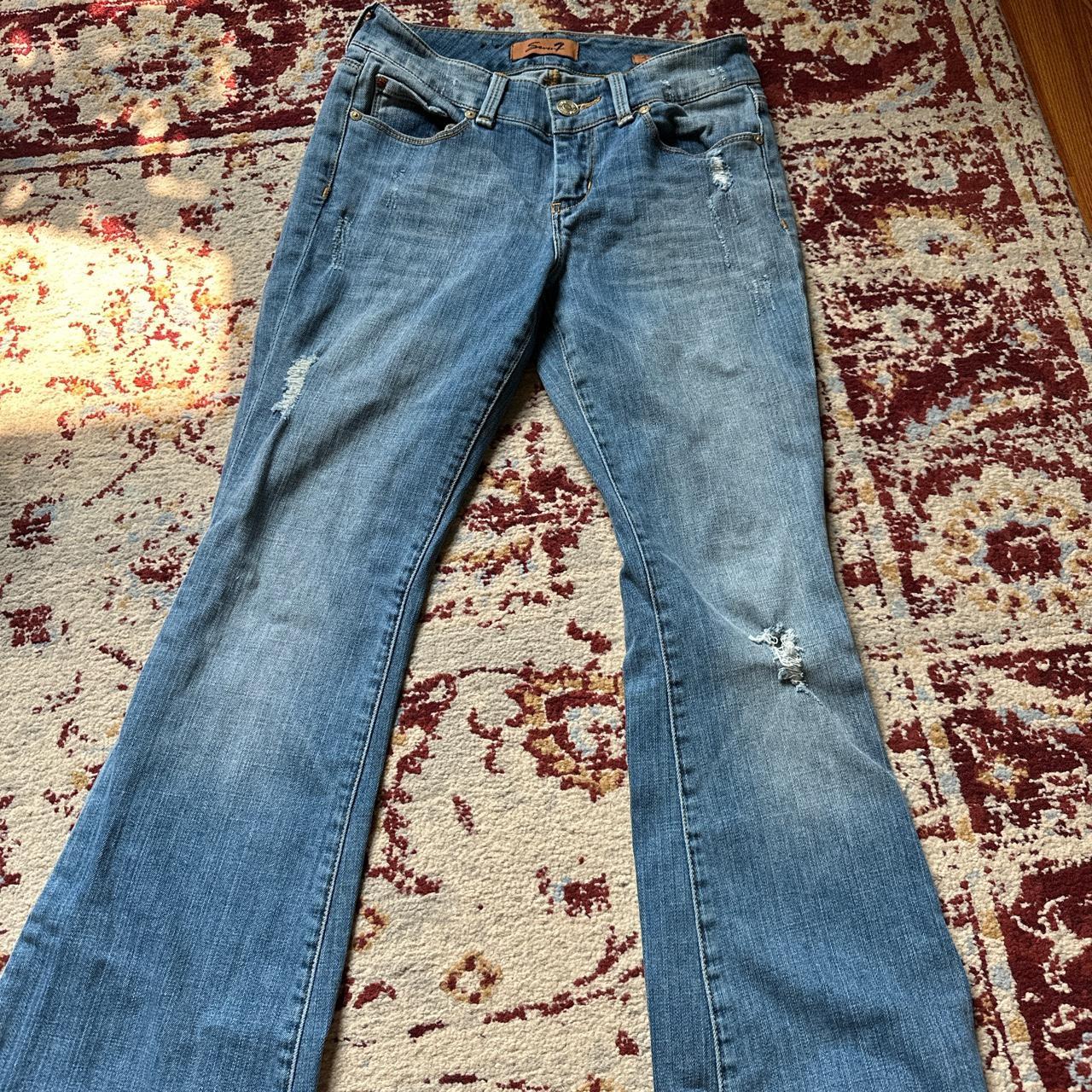 “Very flared” seven7 jeans, Signs of wear include