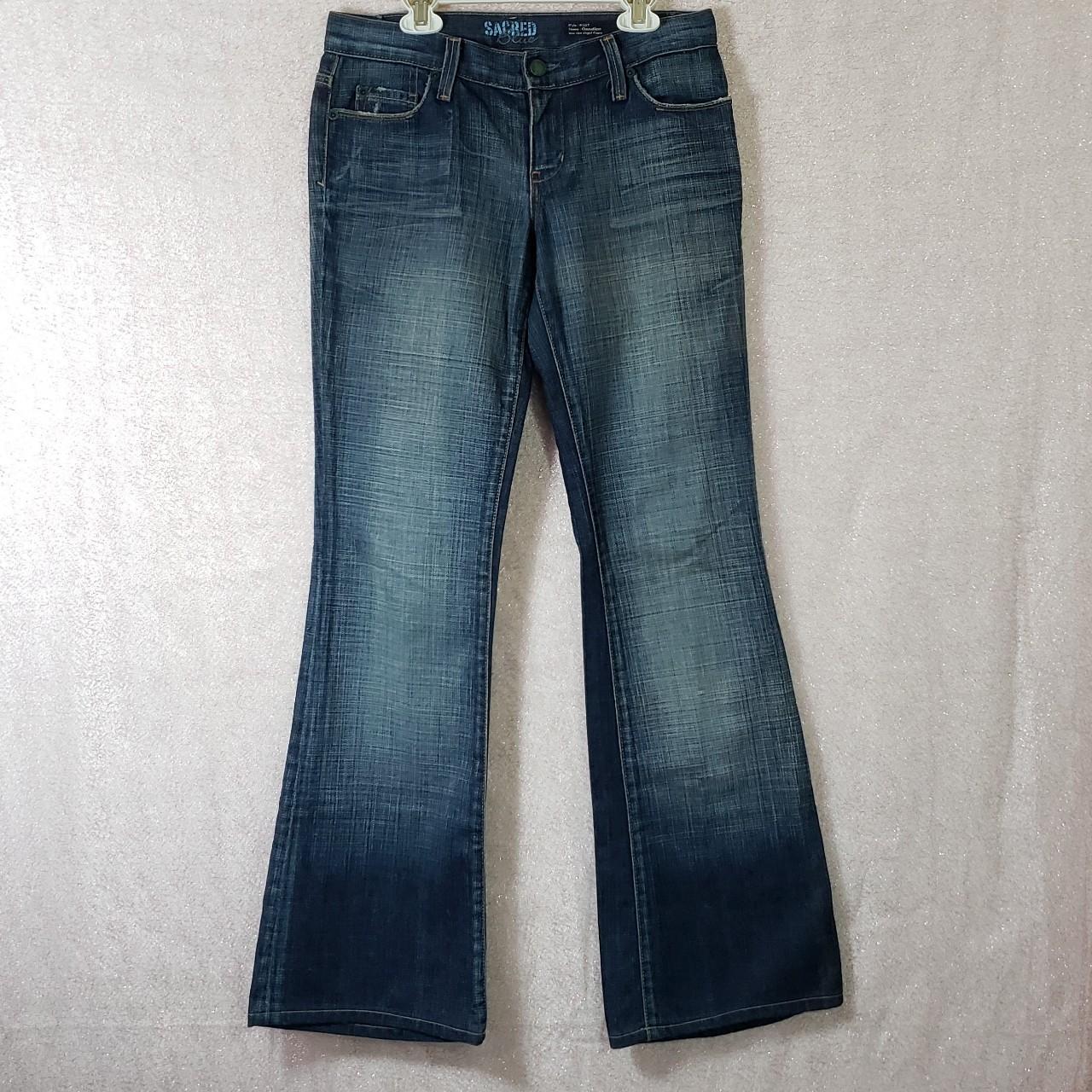 VINTAGE JEANS low rise Y2K Sacred Blue denim... - Depop