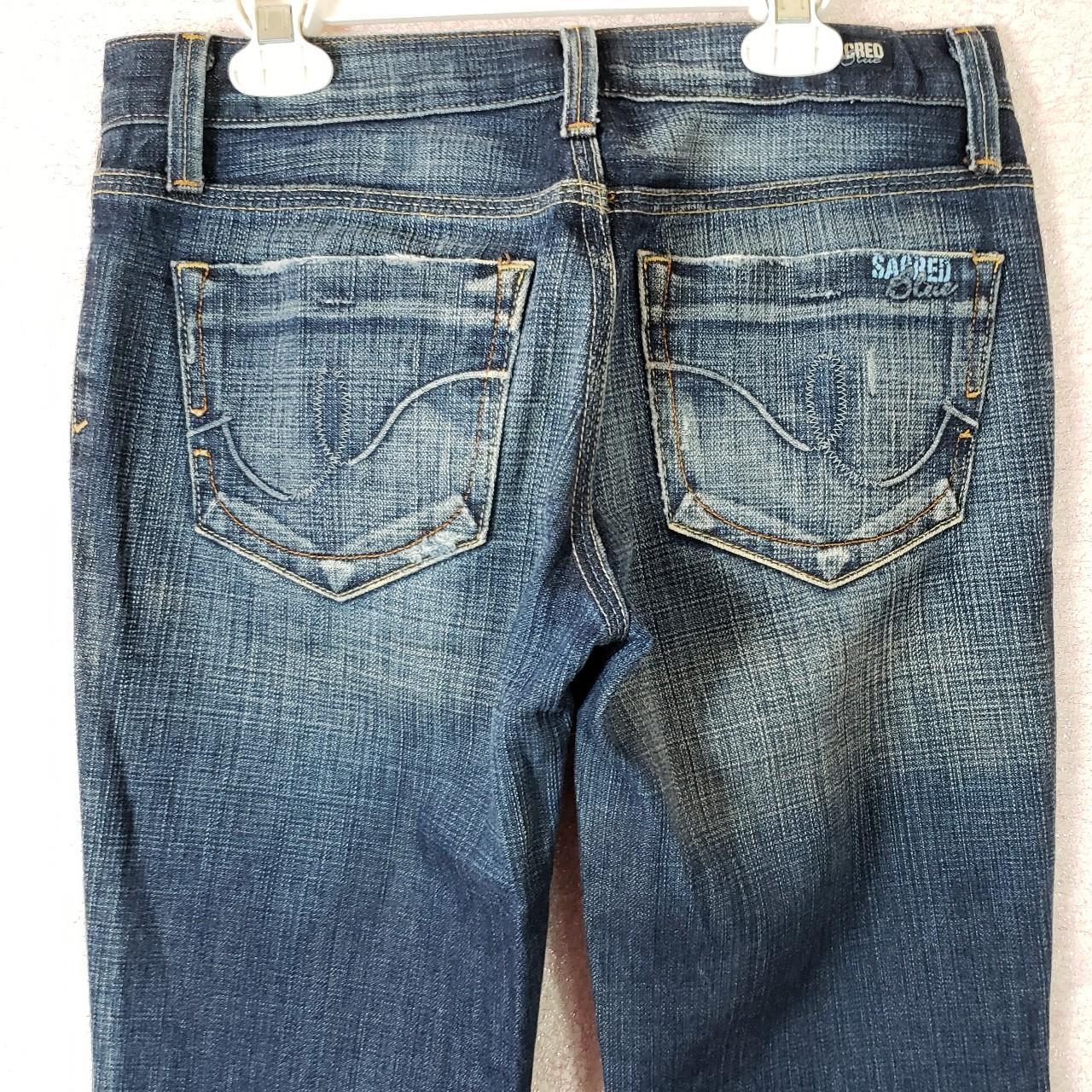 VINTAGE JEANS low rise Y2K Sacred Blue denim... - Depop