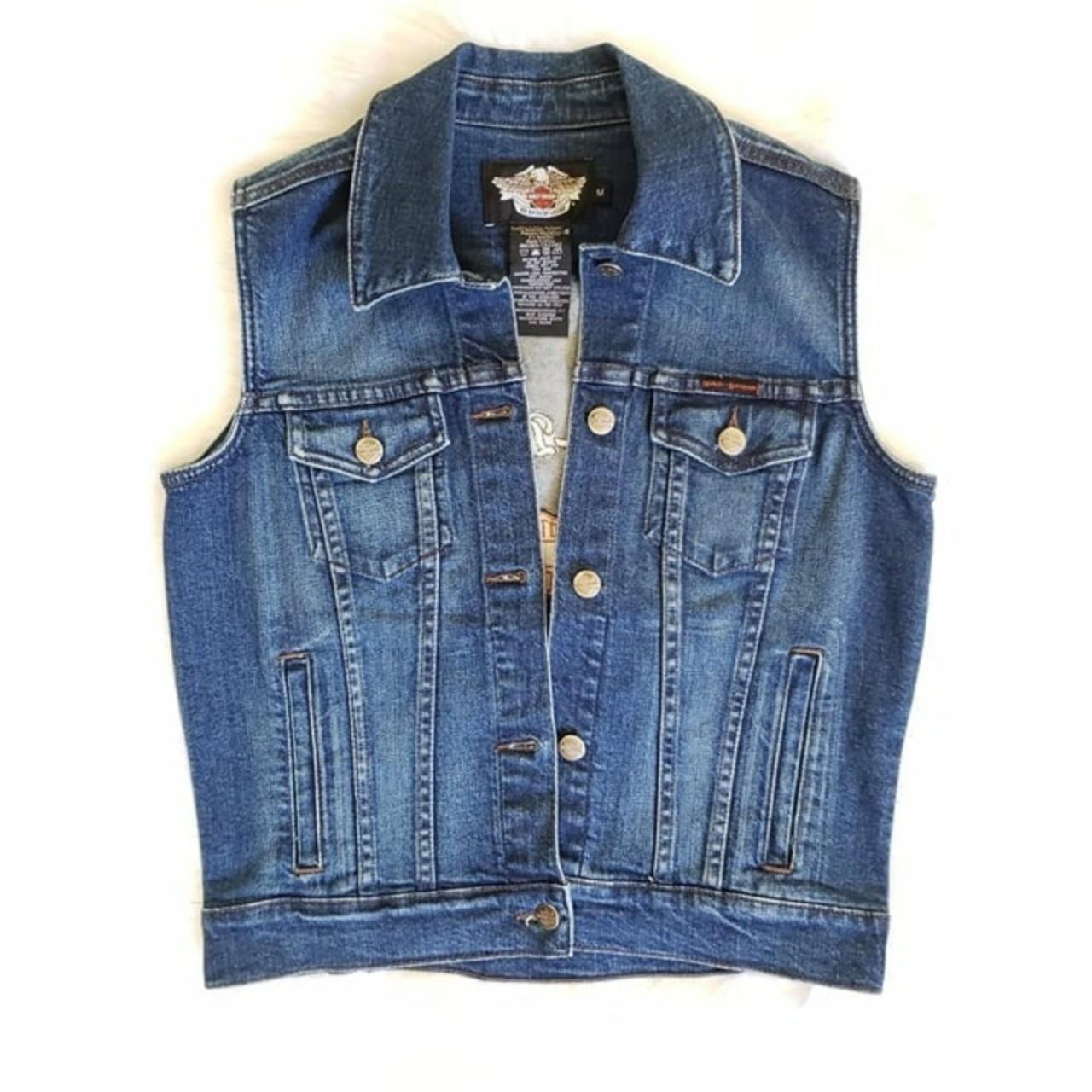 Harley davidson denim vest best sale