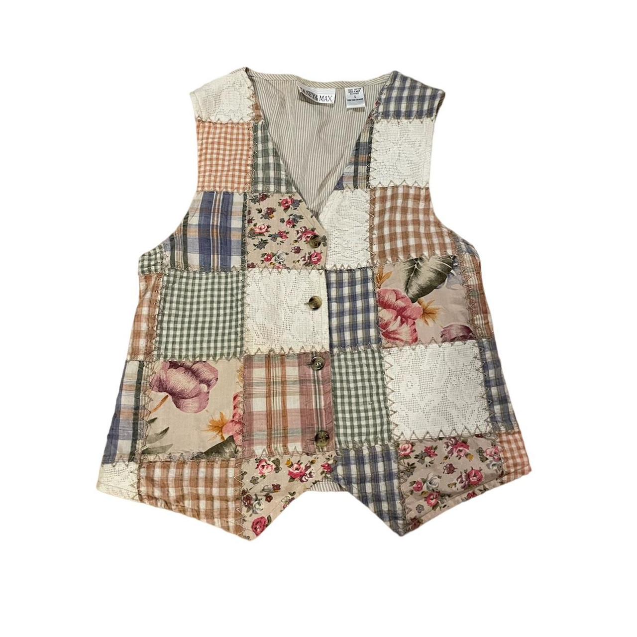 Casey and Max vintage button up patchwork vest - Depop