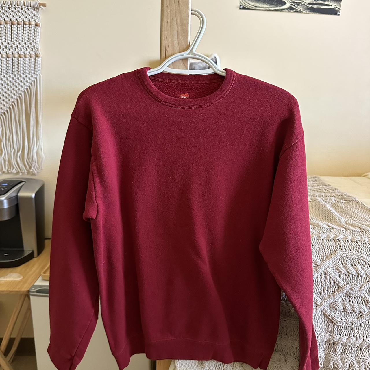 Hanes Women's Red Sweatshirt Depop