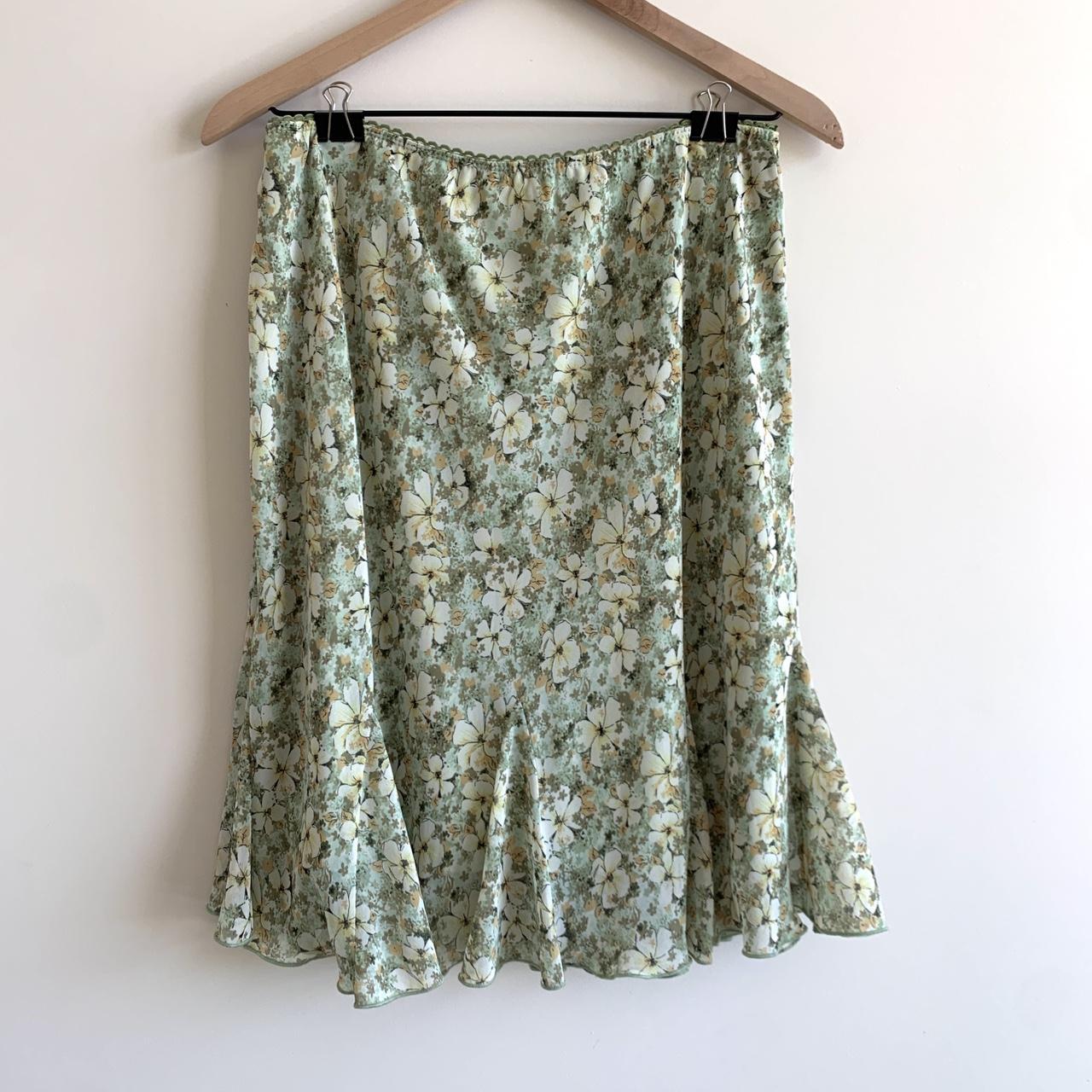 Women's Green and White Skirt | Depop