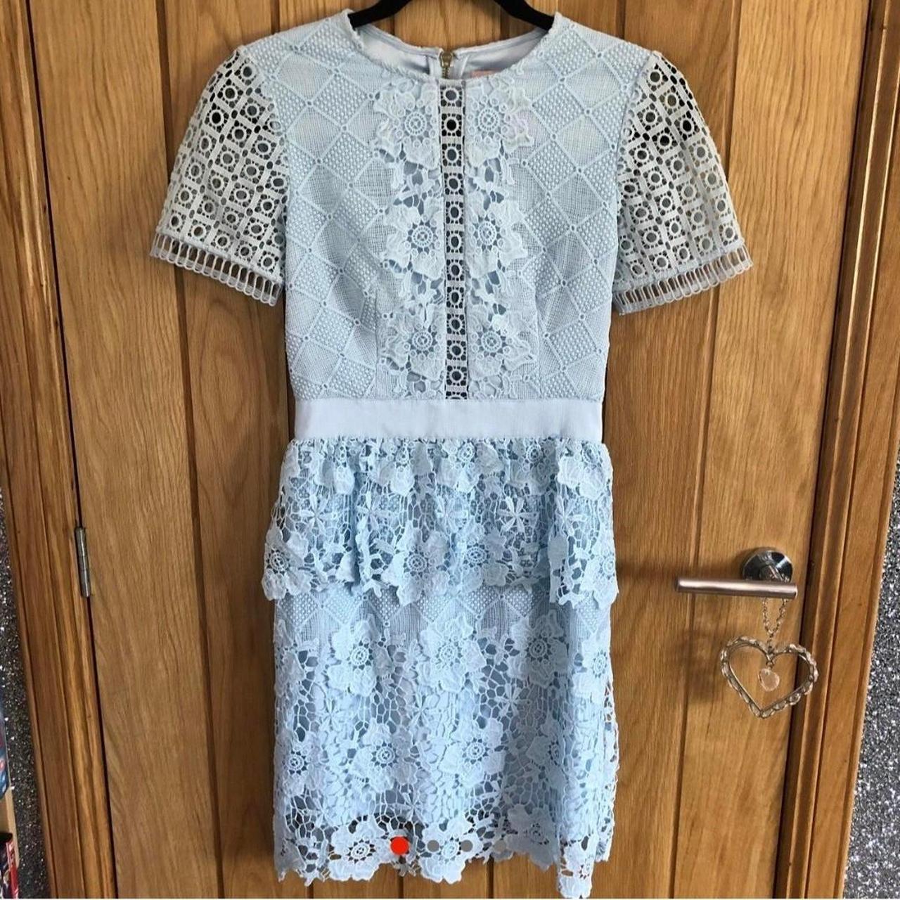 Ted Baker Baby Blue Lace Dress In Size 1 . Fits Size... - Depop