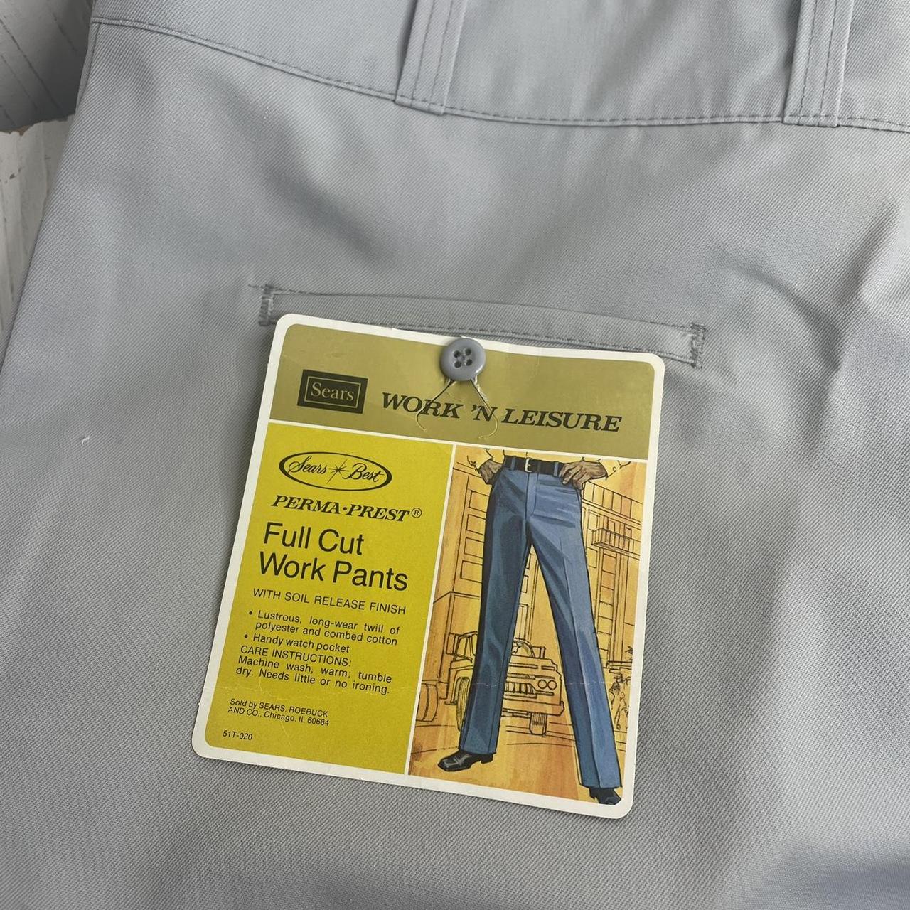 NWT Vintage Sears Work 'N Leisure Gray Pants 42 x... - Depop