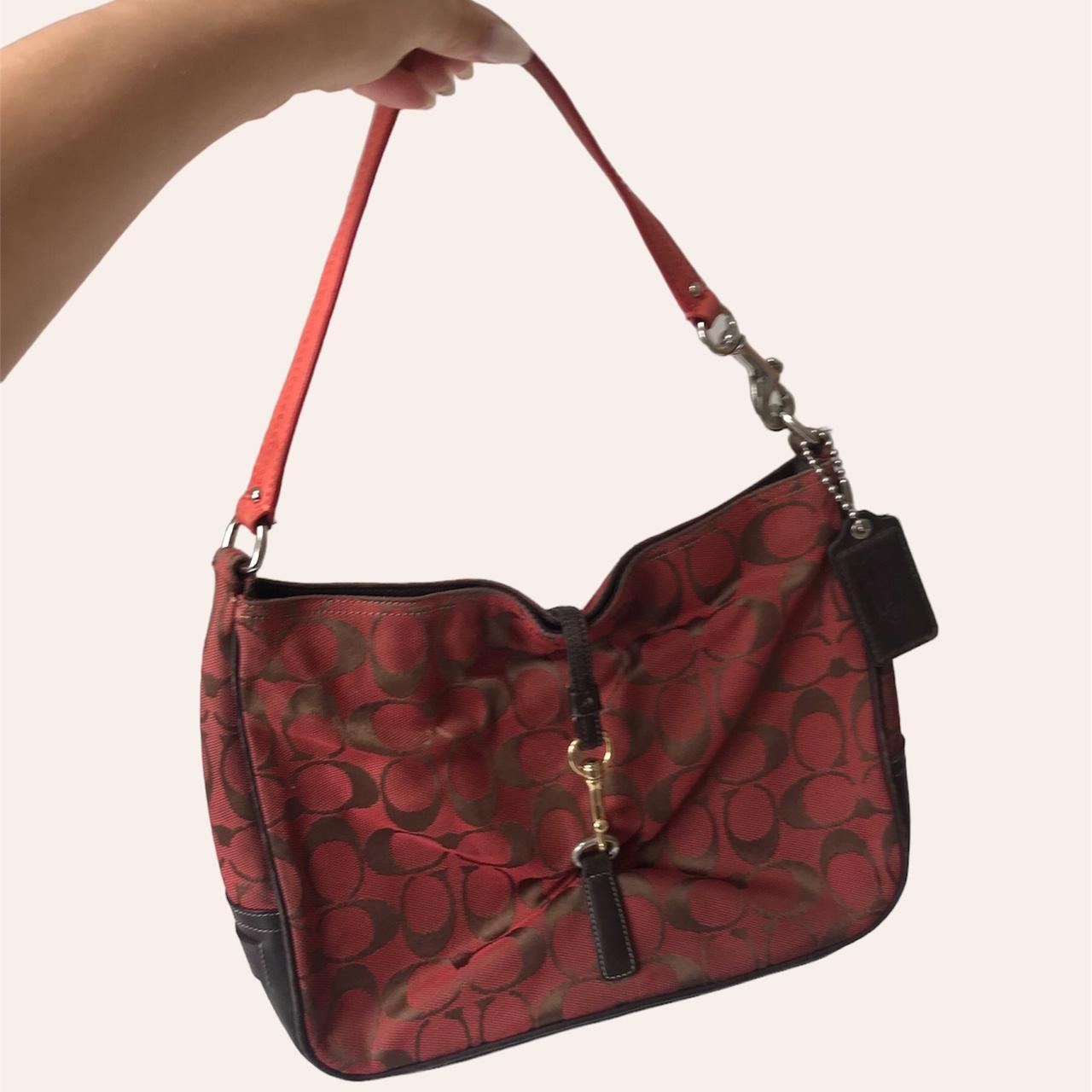 Vintage burgundy red coach shoulder bag Soooo 90s | Depop