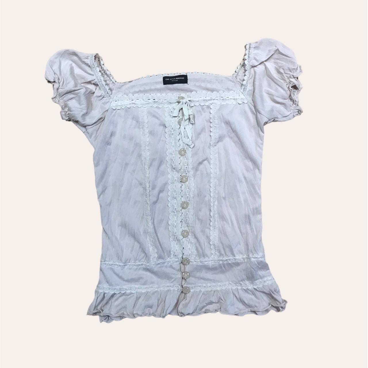 Cottagecore milkmaid blouse top Size small - Depop
