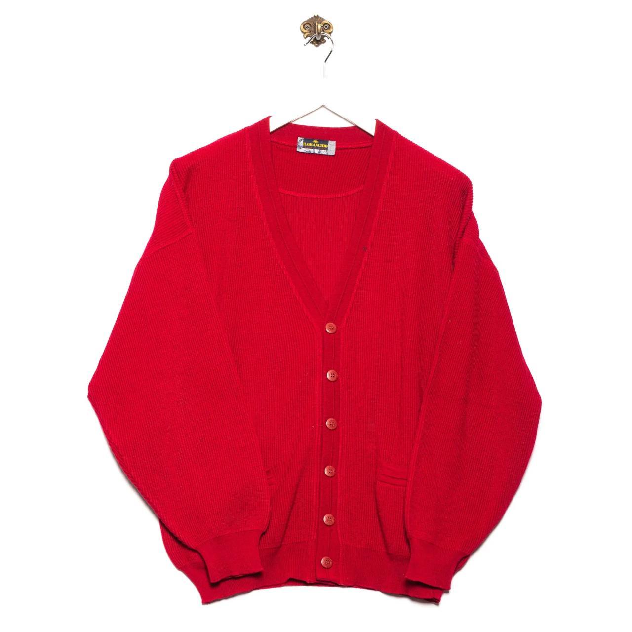 American Vintage Men's Red Cardigan Depop