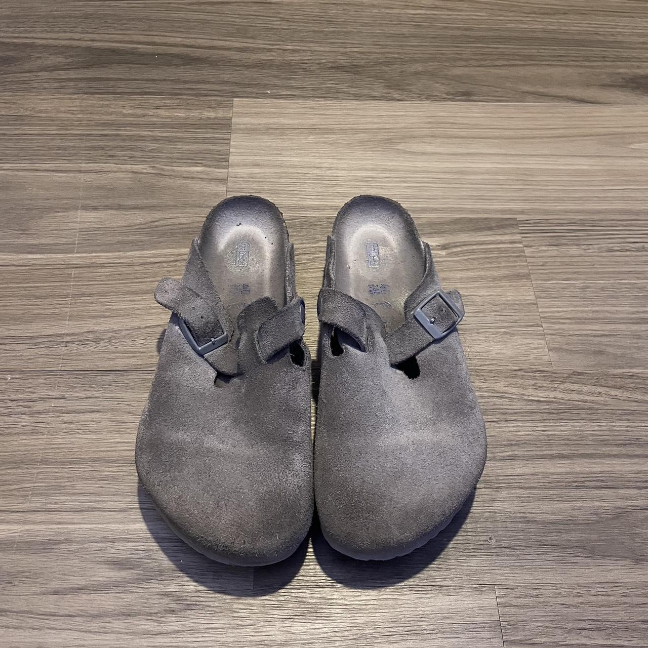 Gray Birkenstocks Boston’s - size is women’s 9 -... - Depop