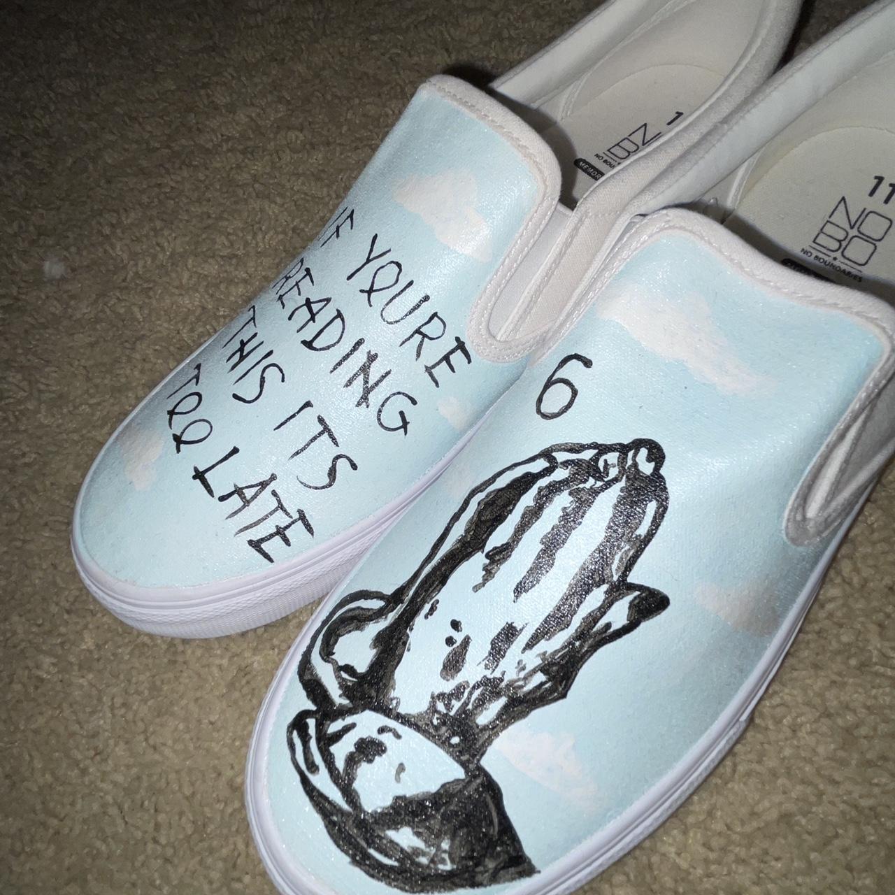 Custom painted hot sale white vans