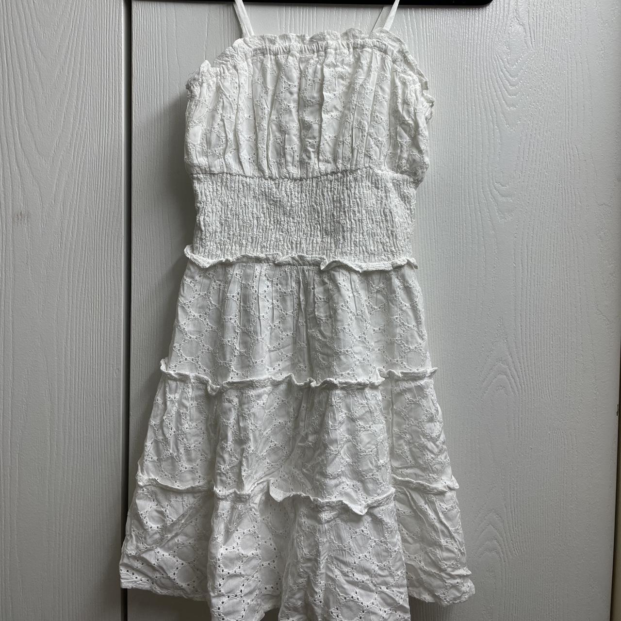 Adorable white a line mini dress. Cute summer picnic... - Depop