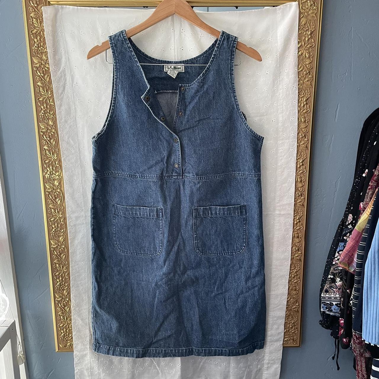 L.L.Bean Women's Blue and Navy Dress | Depop