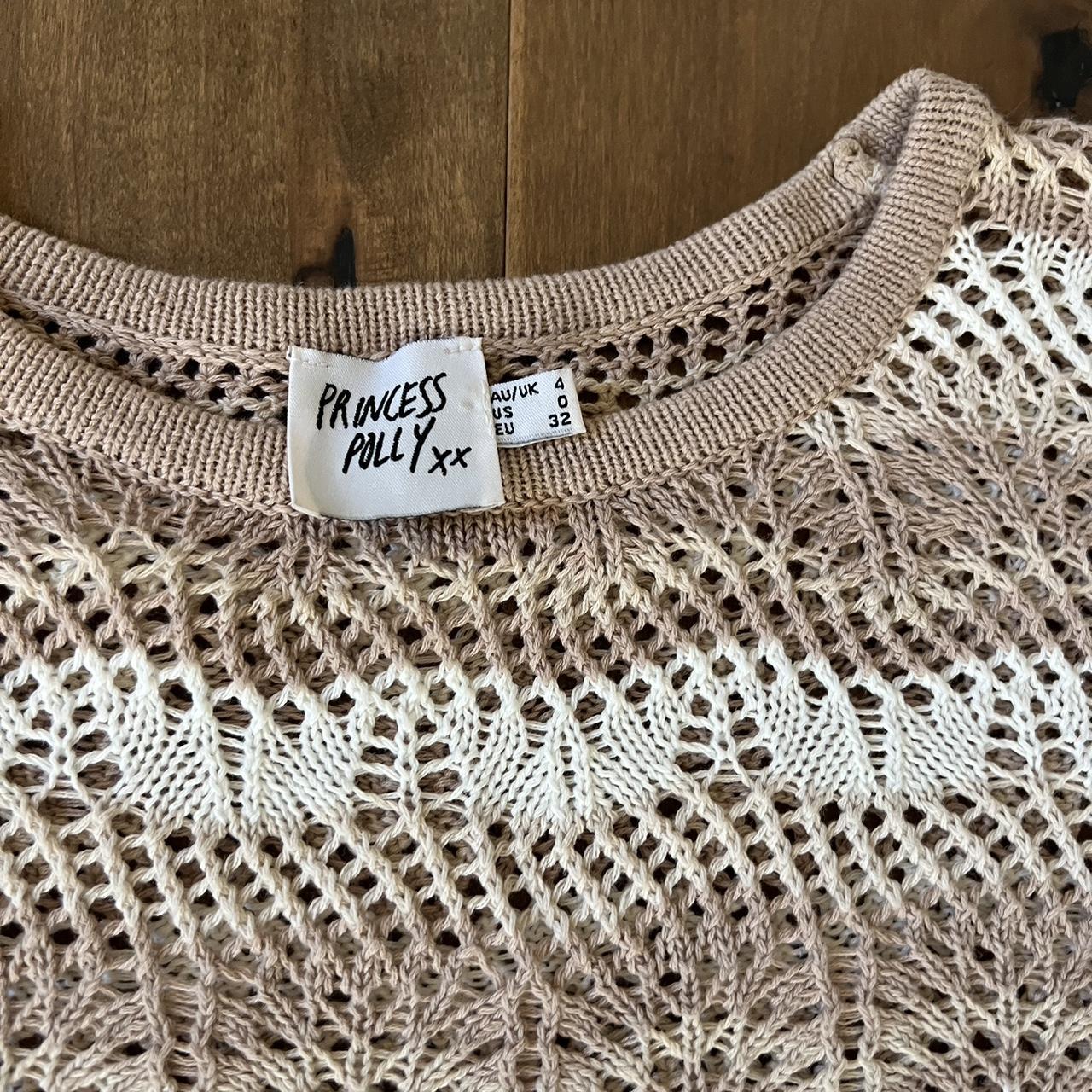 Princess Polly Women's White and Tan Coverups Depop