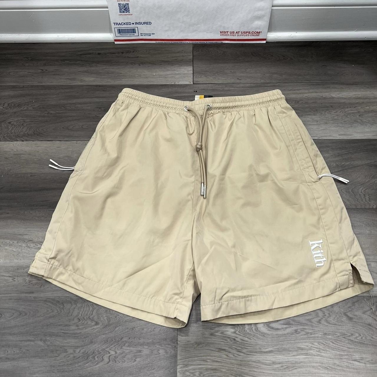 Kith Men's Tan and Cream Shorts Depop