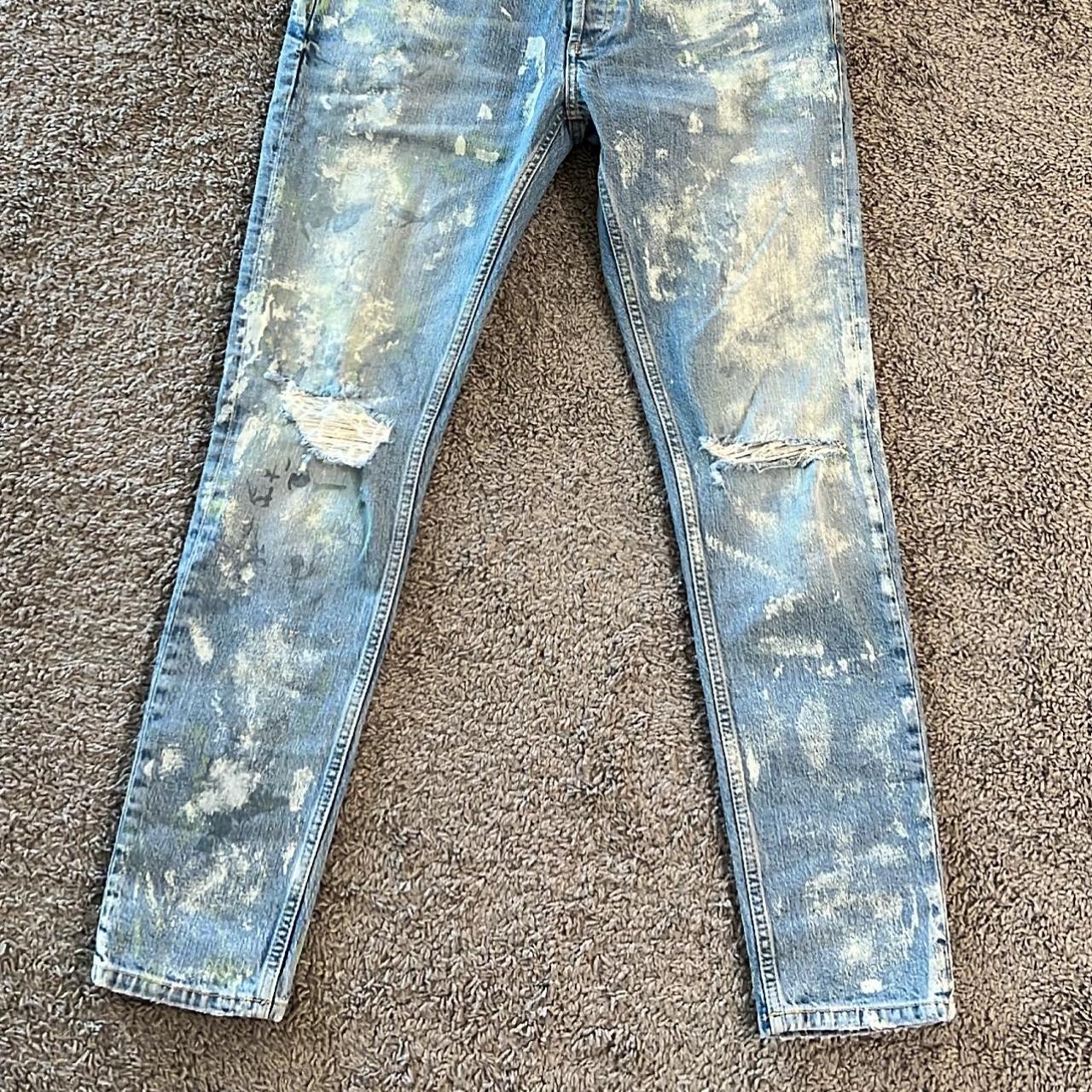 Fear of best sale god painted jeans