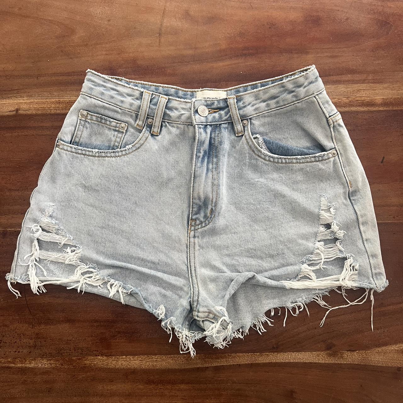 General Pants high waisted light washed demin shorts... Depop