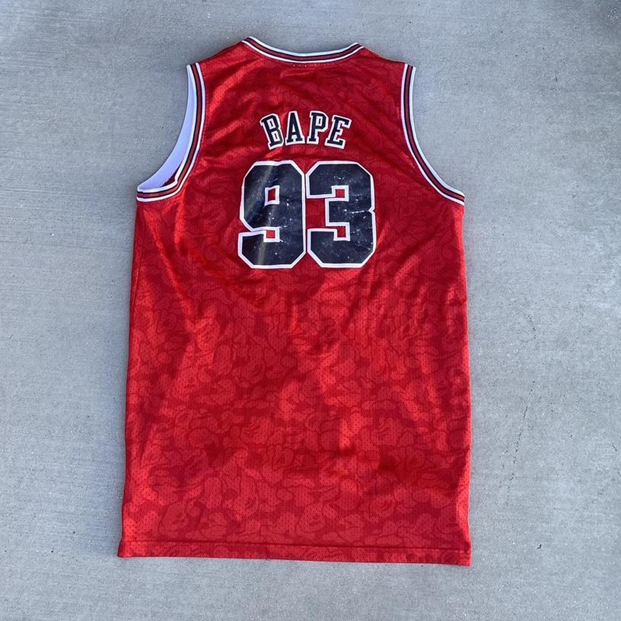 Bathing ape x Mitchell and ness Chicago bulls jersey | Depop