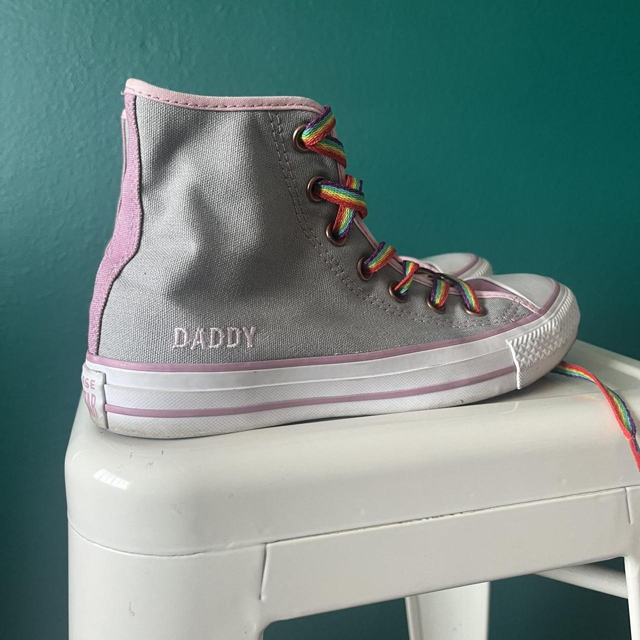 Unique “daddy” Converse In Pretty Good Condition Depop