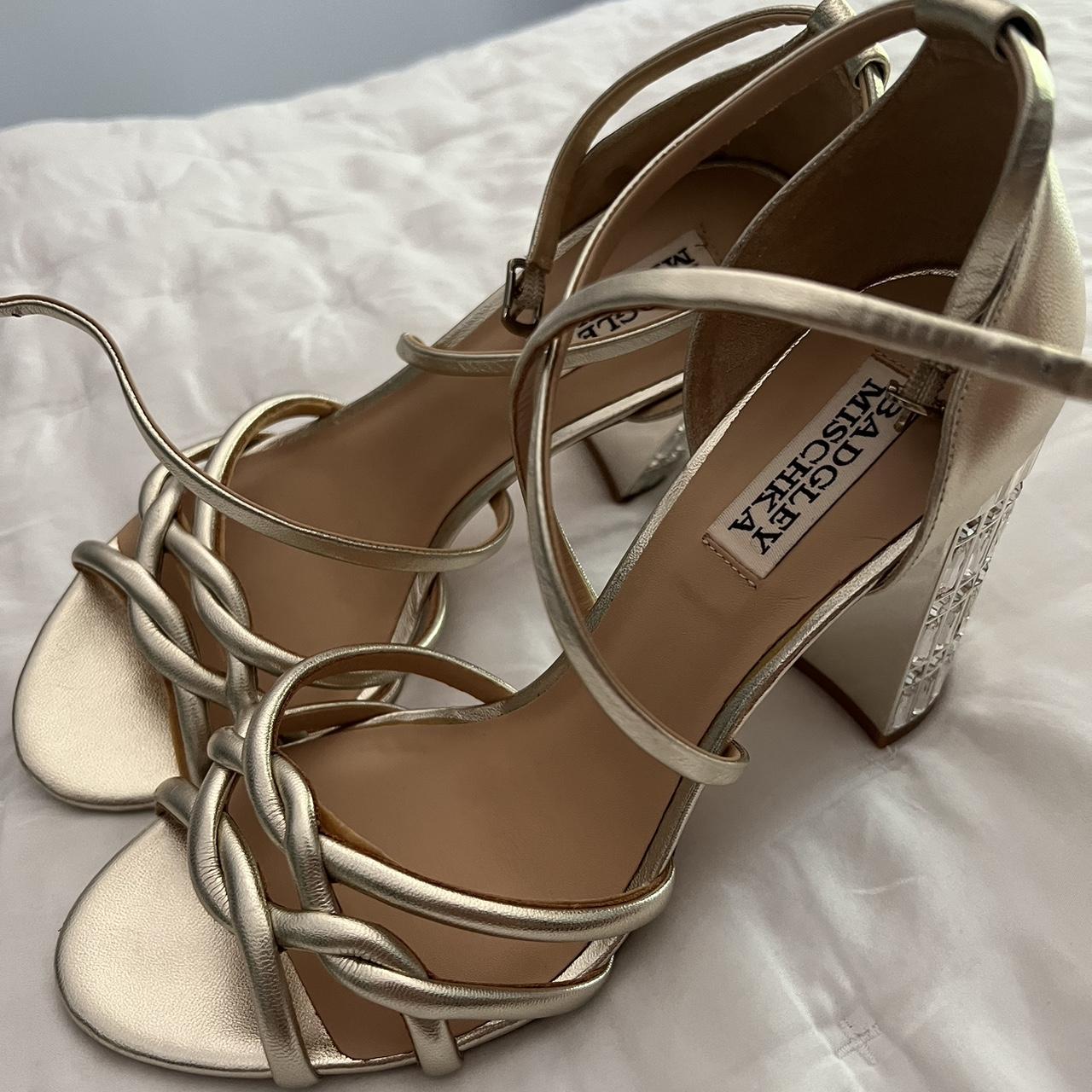 badgley mischka blue heels