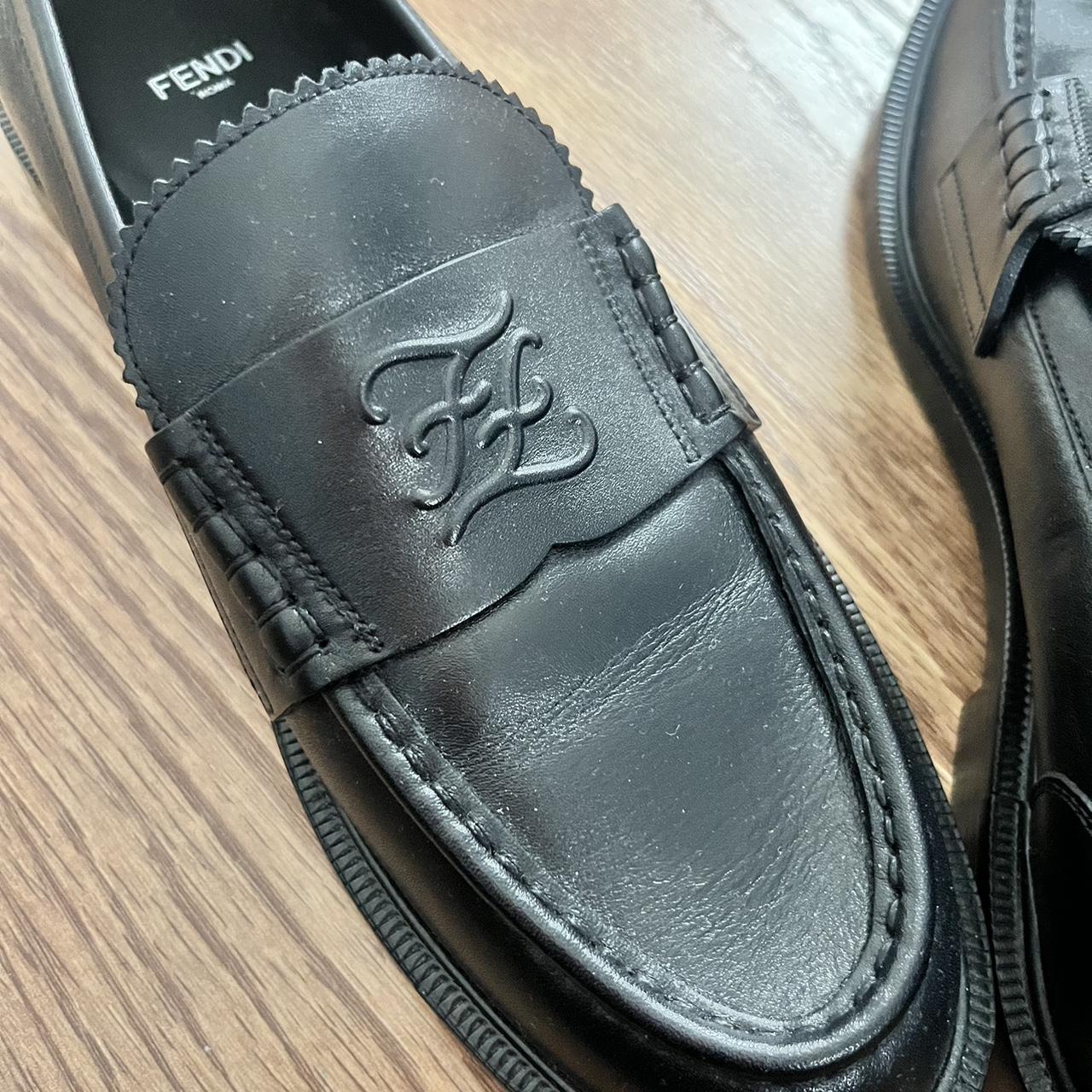 ☆関税込☆FENDI★FLAT LOAFERS Fendigraphy leather loafers Fendi Women Fendigraphy White Leather Loafers