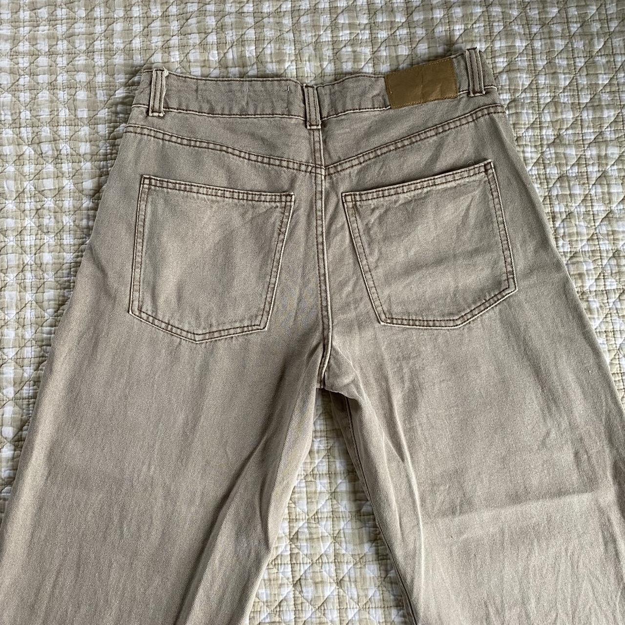 Tan Jeans Wide Leg Cotton On size 6 jeans. Worn,... Depop
