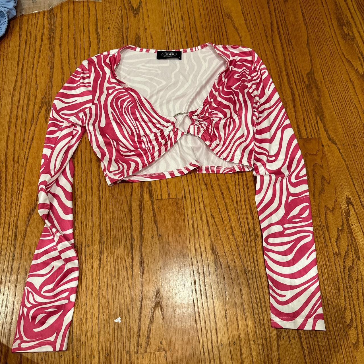 Cider pink zebra top Depop