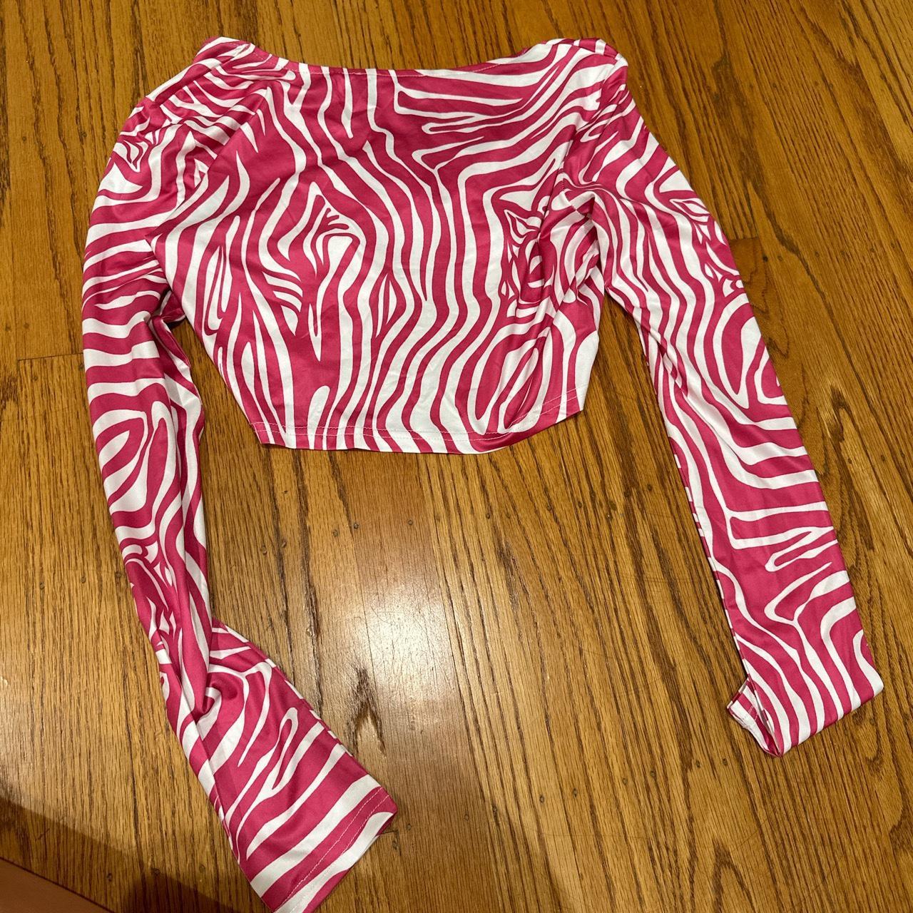 Cider pink zebra top Depop