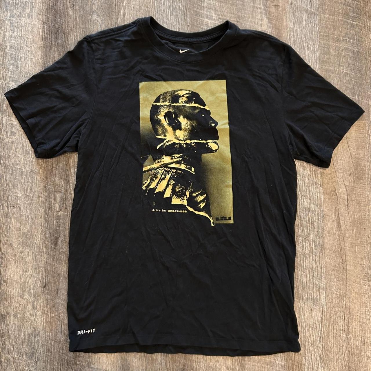 Nike Dri fit Lebron James black and gold tee Size Depop