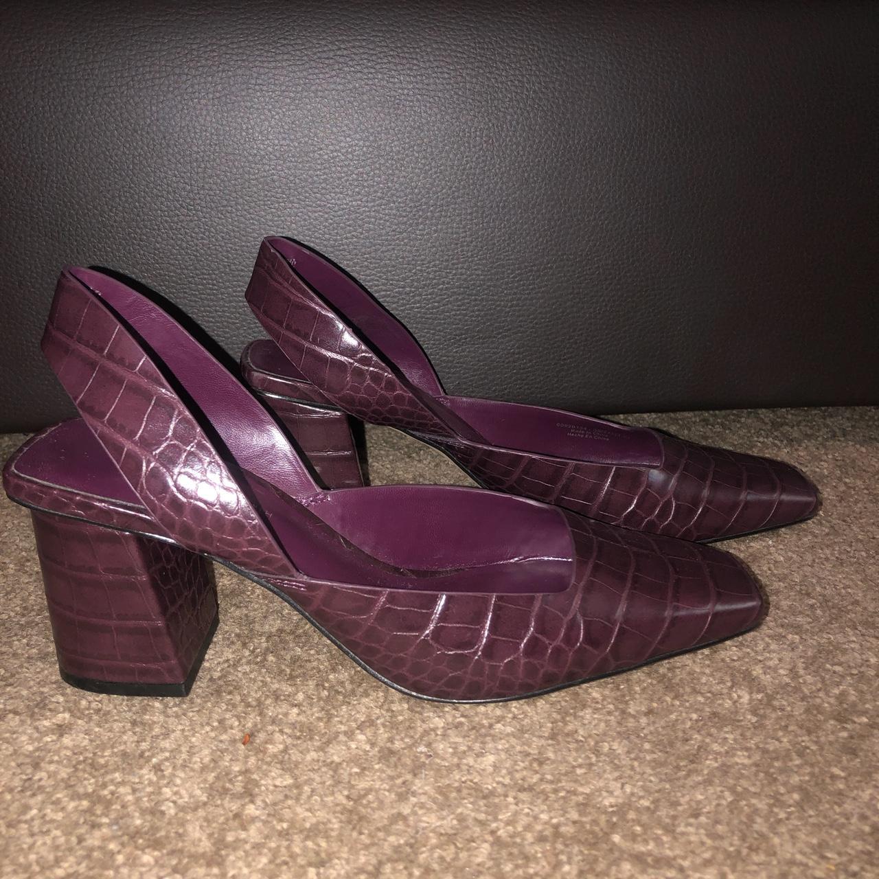 Women's Burgundy and Purple Mules | Depop