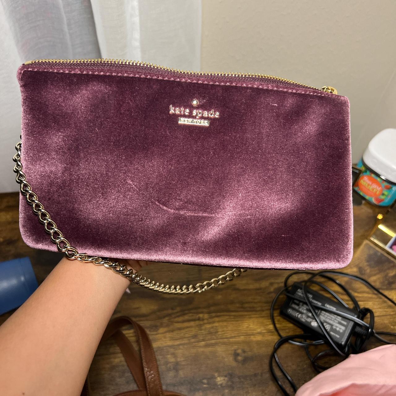 Purple Velvet Kate shops Spade Purse