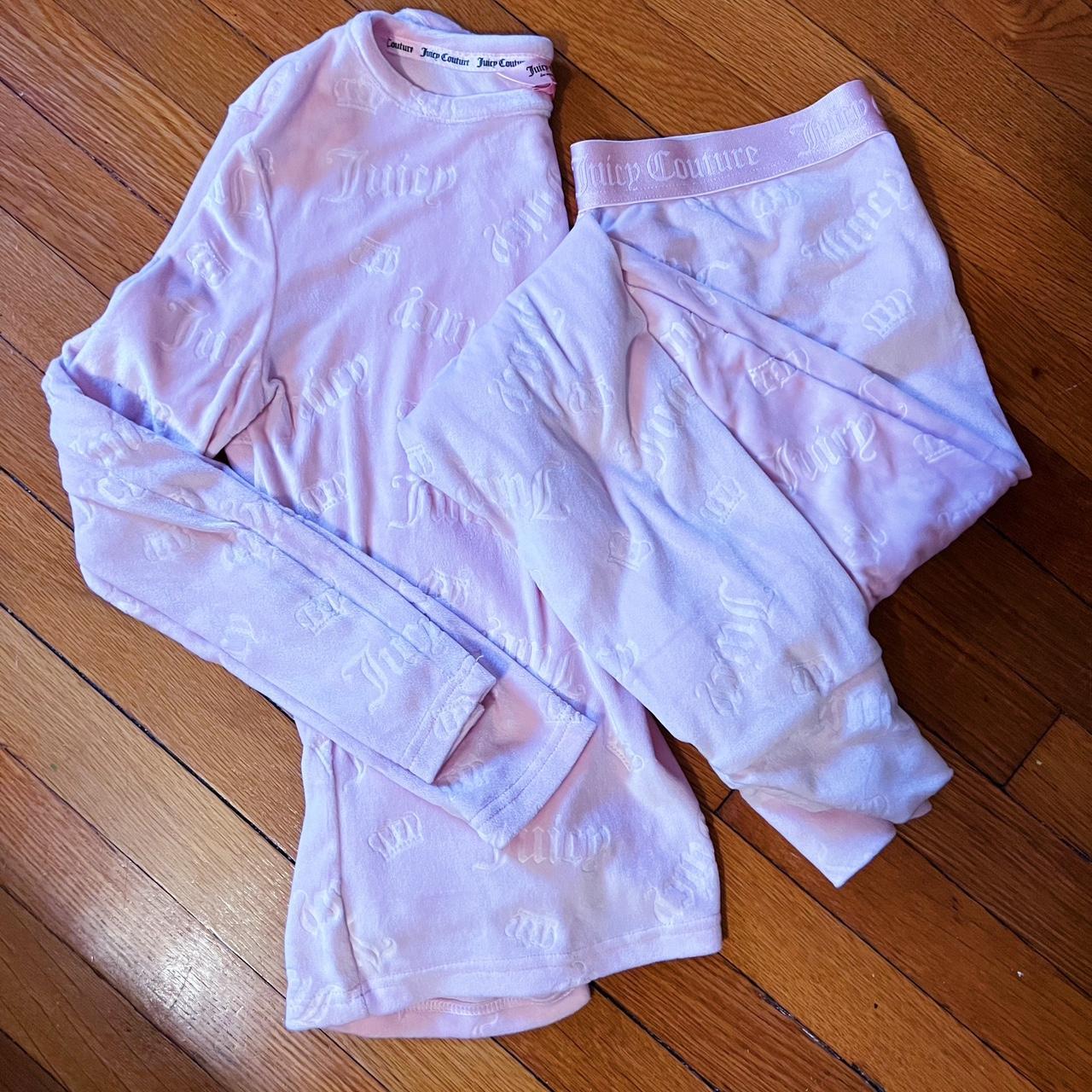 Pink Juicy Couture Sleep Set Pajamas size L worn - Depop