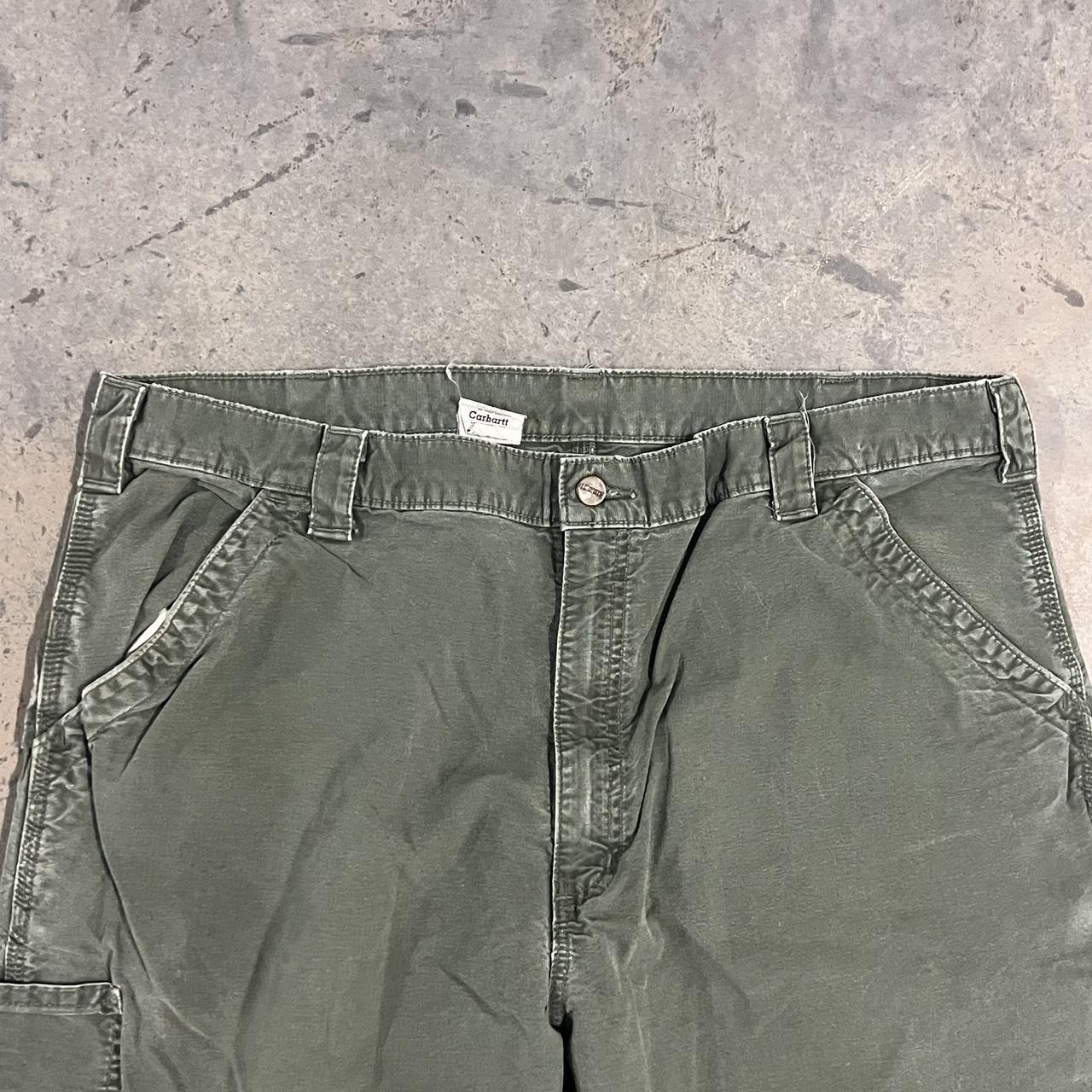 Vintage Carhartt Moss Green Cargo Pants 81510LV Size... - Depop