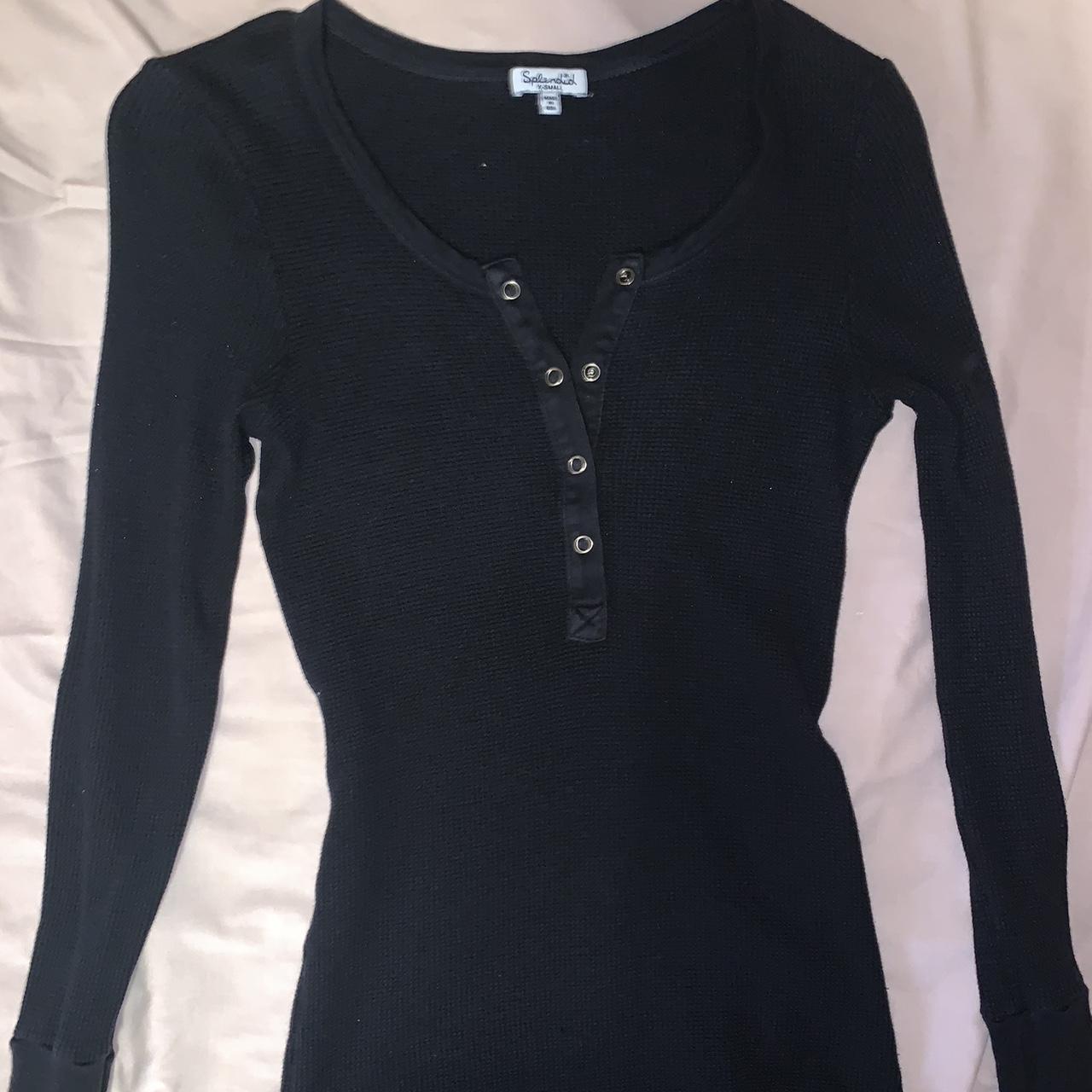 Black henley long sleeve There’s a tiny hole in the... Depop