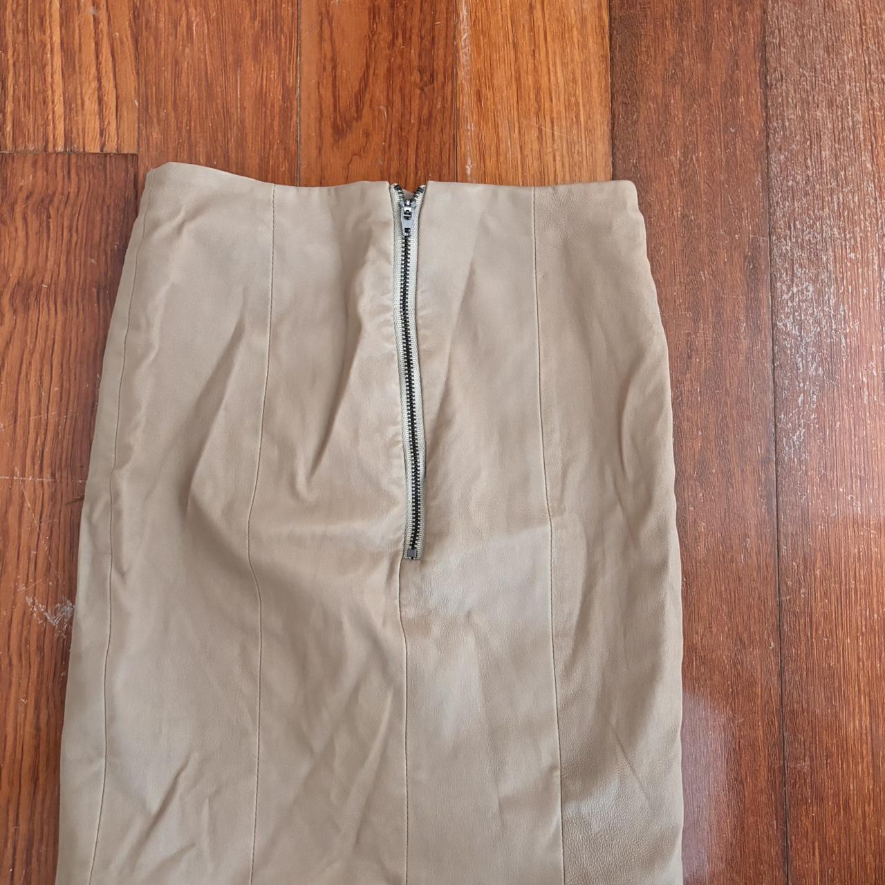 Kookai leather skirt Kookai tan coloured leather... Depop