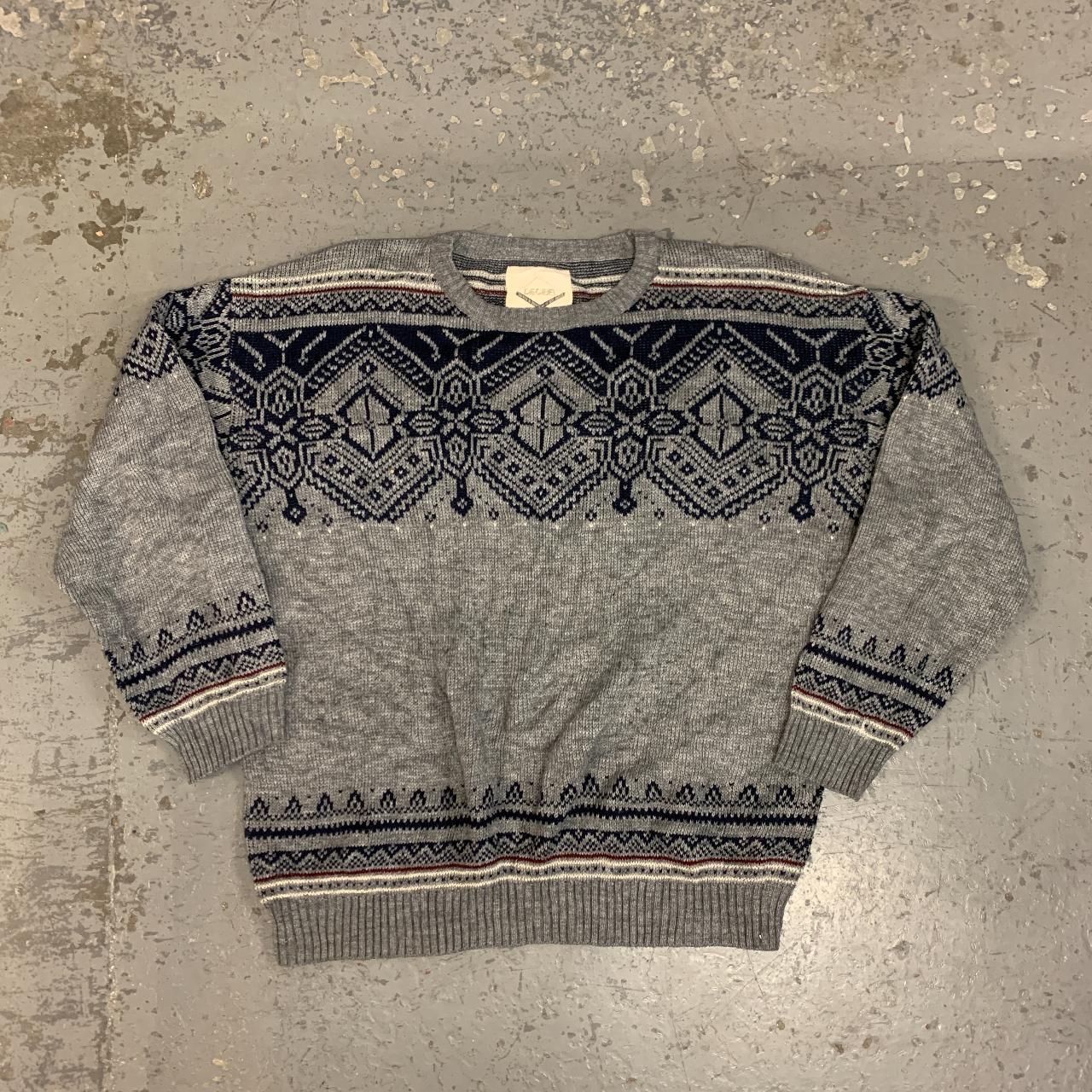 Vintage abstract knitted jumper Funky Cottagecore... - Depop