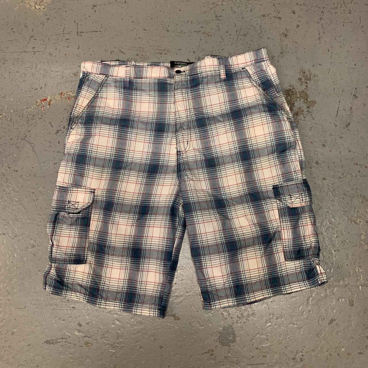 Cargo Shorts Checked Patterned Utility shorts Size... - Depop