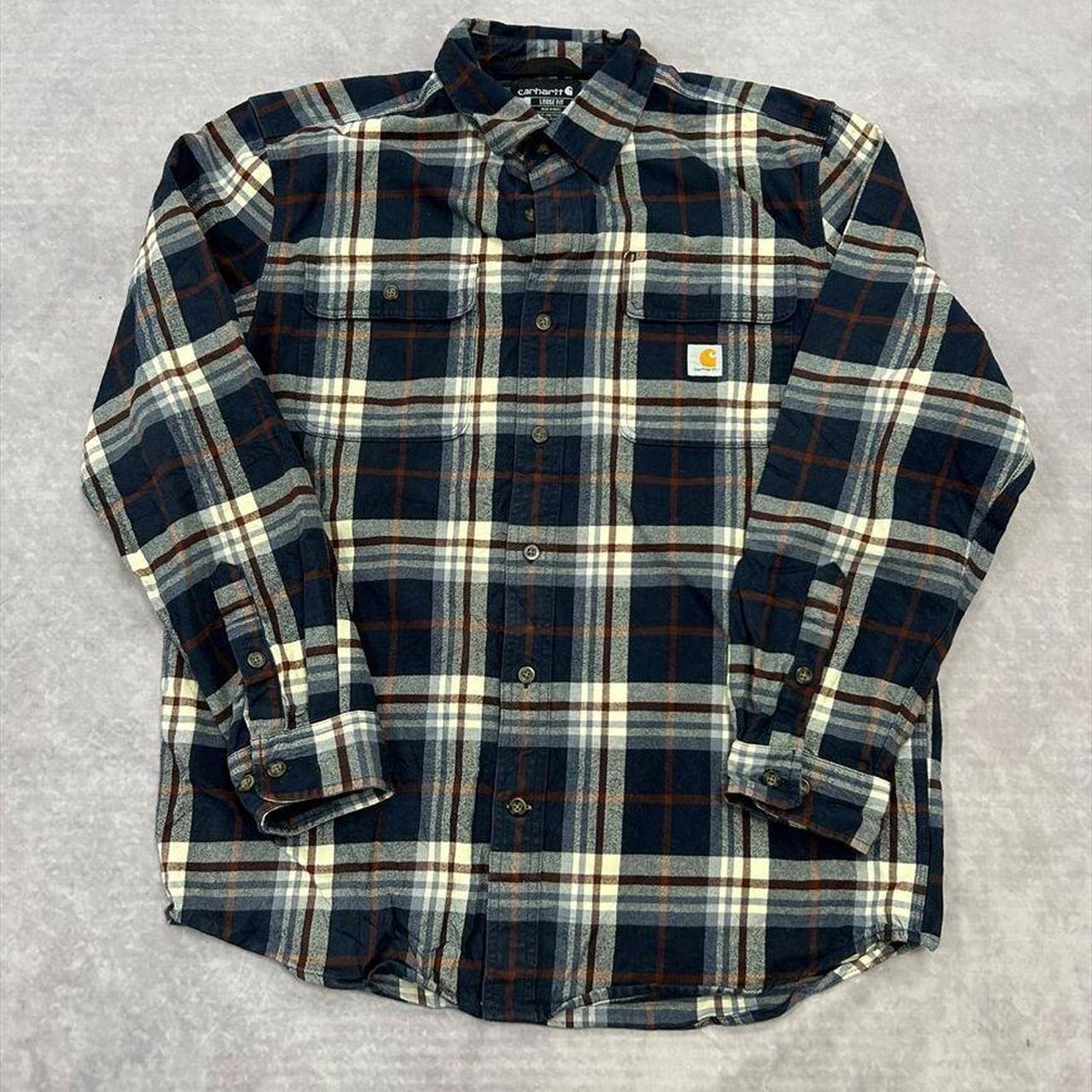 Carhartt Shirt Check Patterned Long Sleeve... - Depop