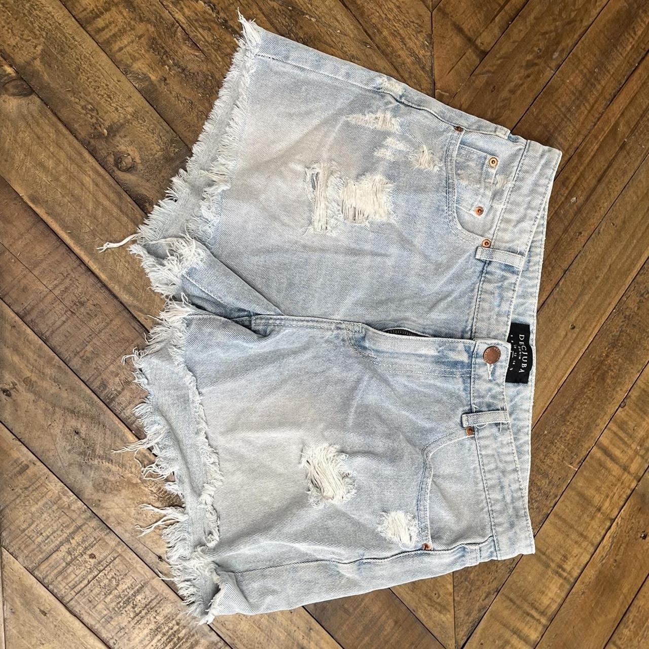 Decjuba denim shorts - ripped - Depop