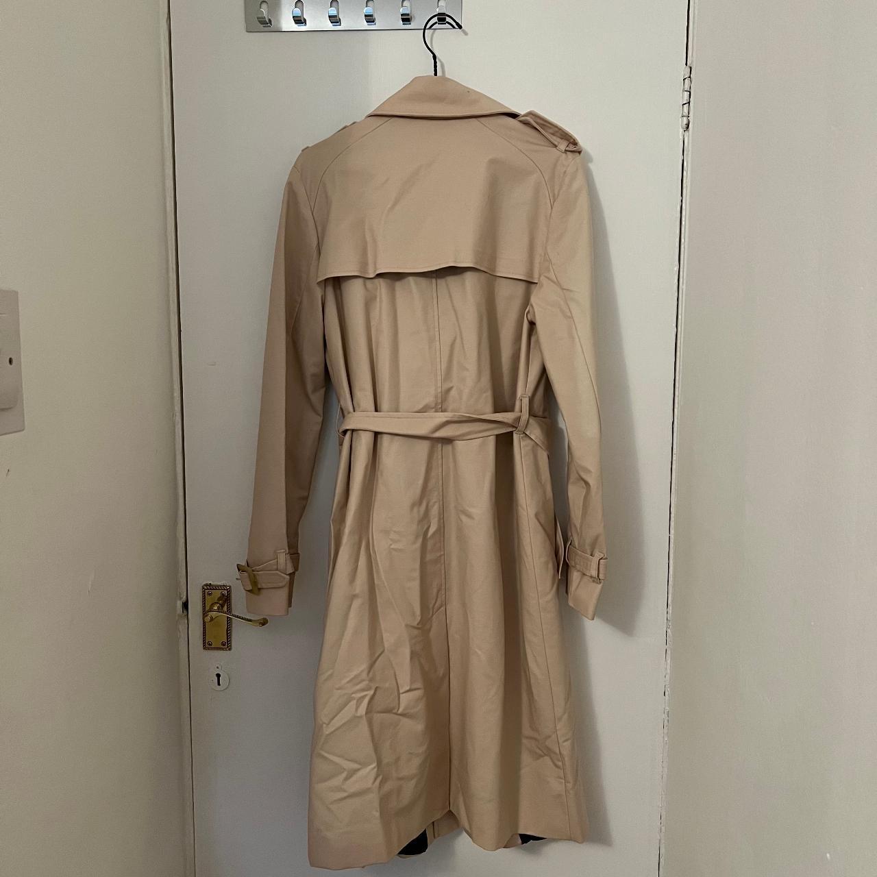 Mango Classic cotton trench coat in pale pink Size... - Depop