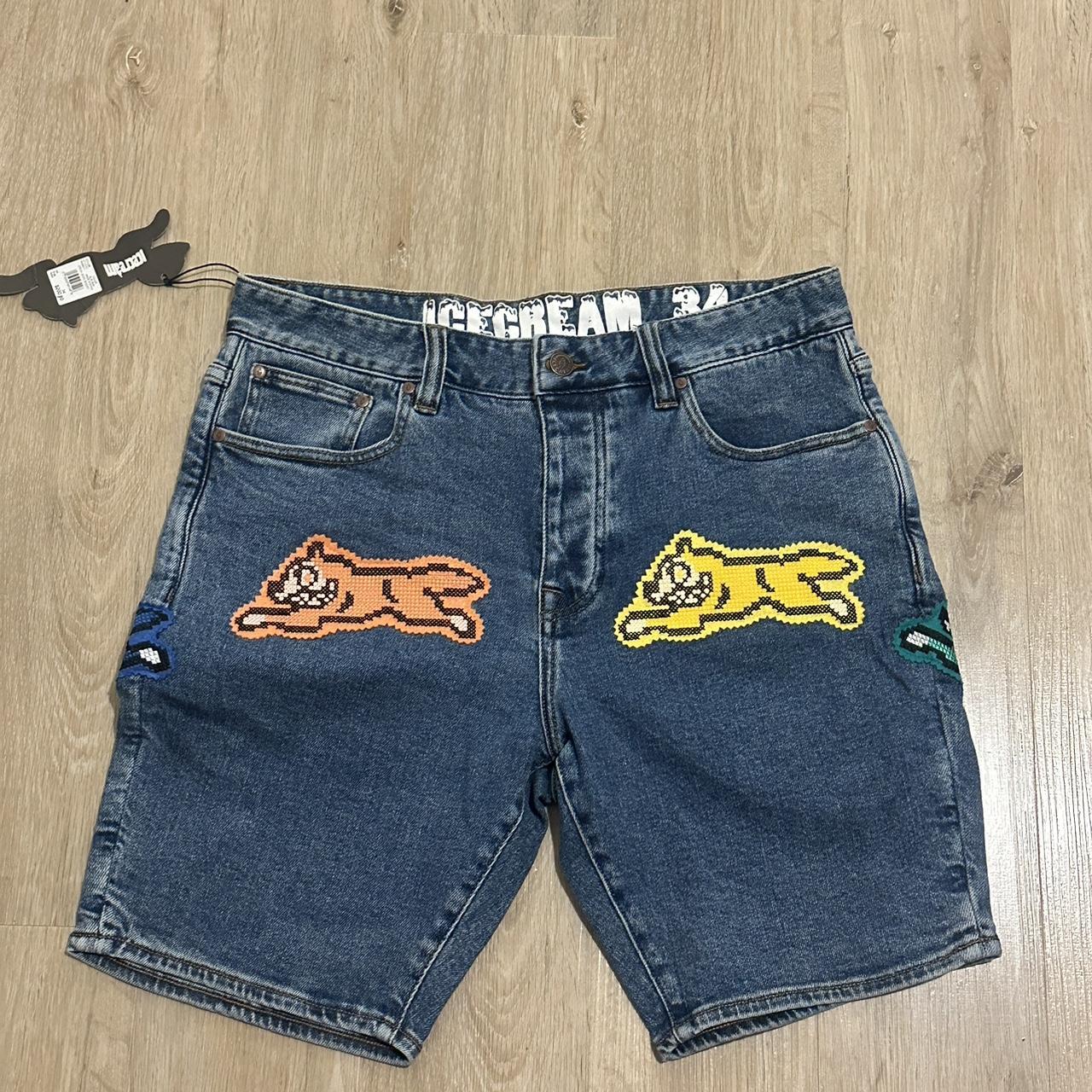 bb ice cream denim jorts billionaire boys club shorts - Depop