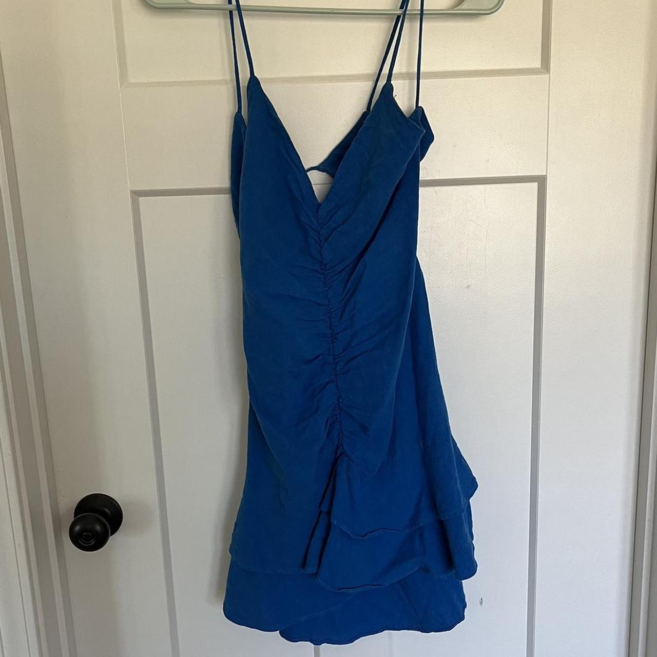 Zara bright blue dress. Has ruffles on the bottom... - Depop