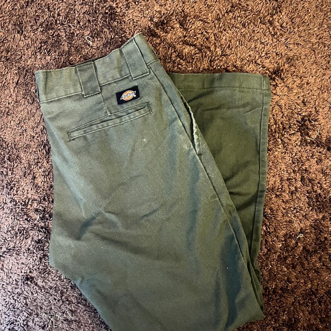 Dickies Work Pants in Green Fairly worn, 32x30 no... - Depop