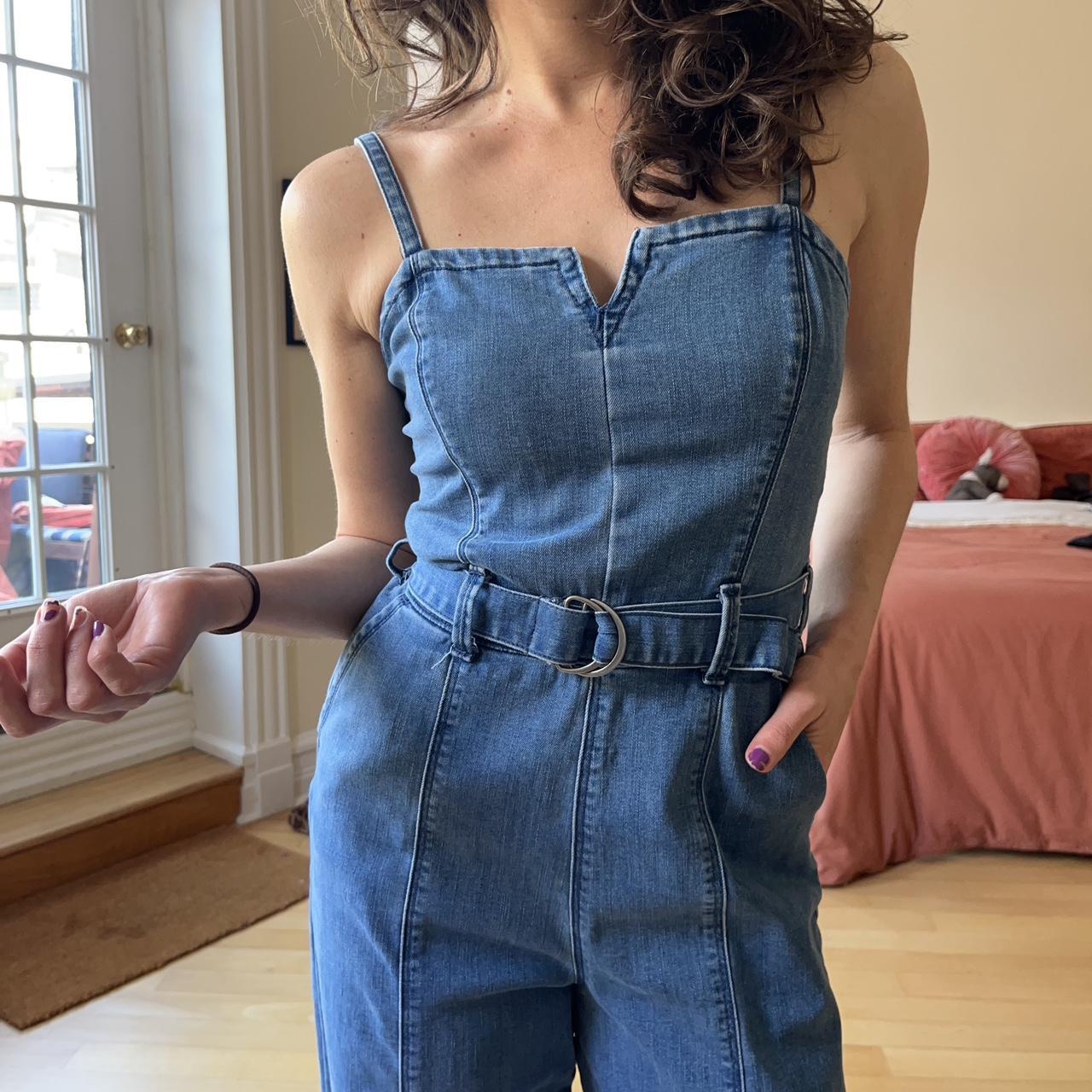 Hollister denim jumpsuit Pockets adjustable. Depop