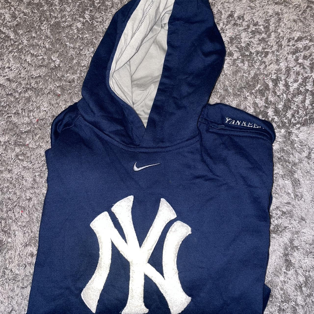 Vintage Nike Center Swoosh NY Yankees Hoodie 22 x - Depop