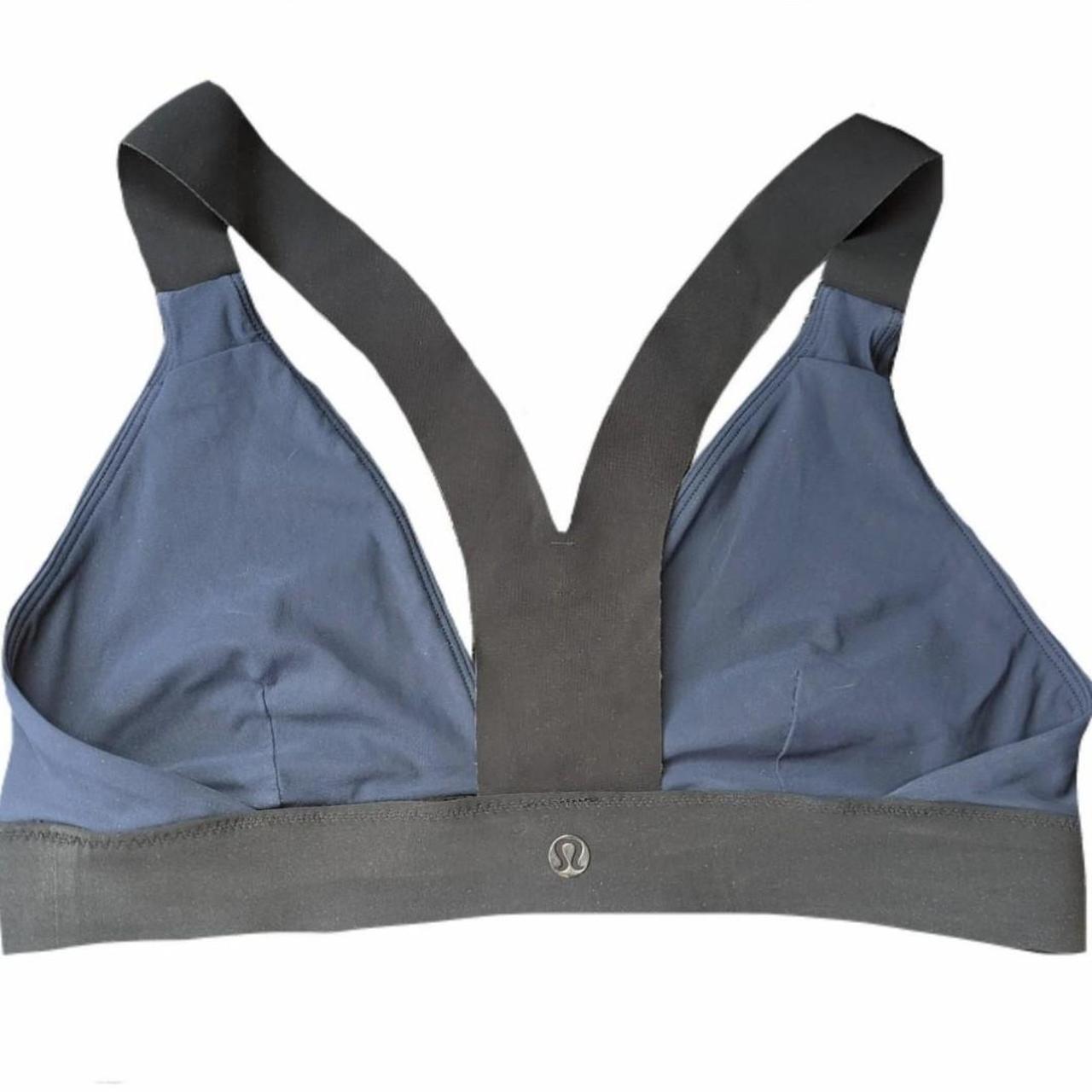 navy blue sports bra from lululemon labeled size 6 - Depop