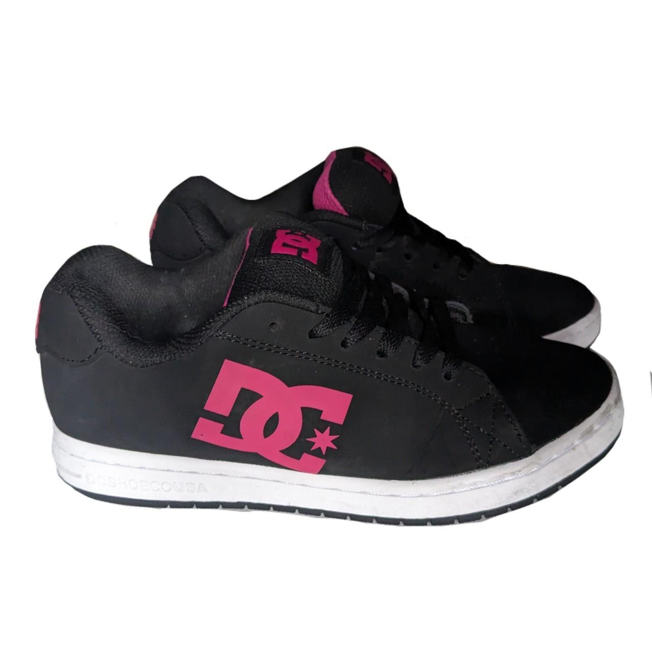 Black and Pink DC Skate Shoes 💞 Size US Women's... Depop