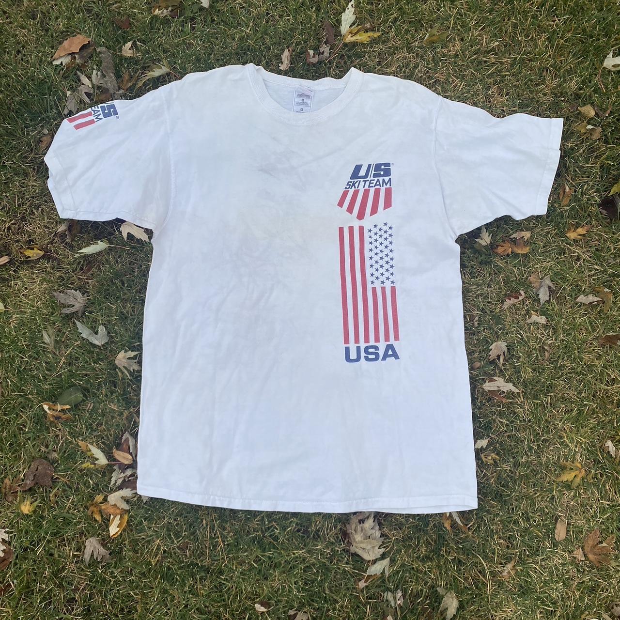 Vintage US ski team tee US ski team on chest and... - Depop