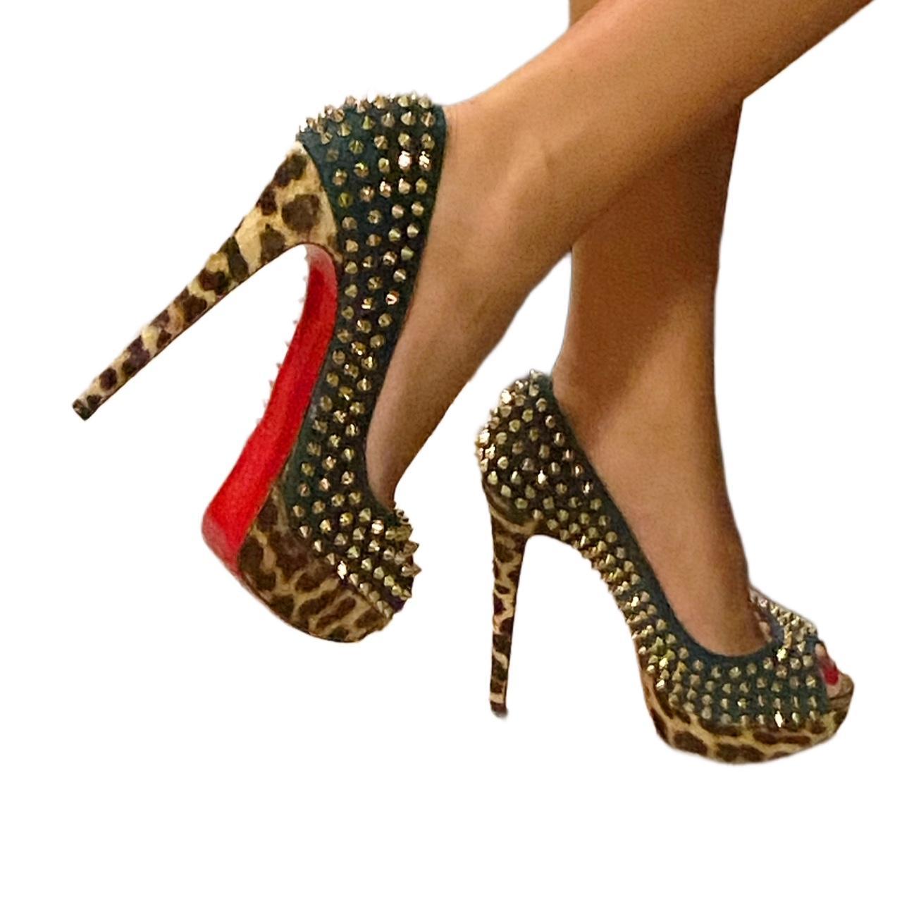 Christian louboutin studded heels online