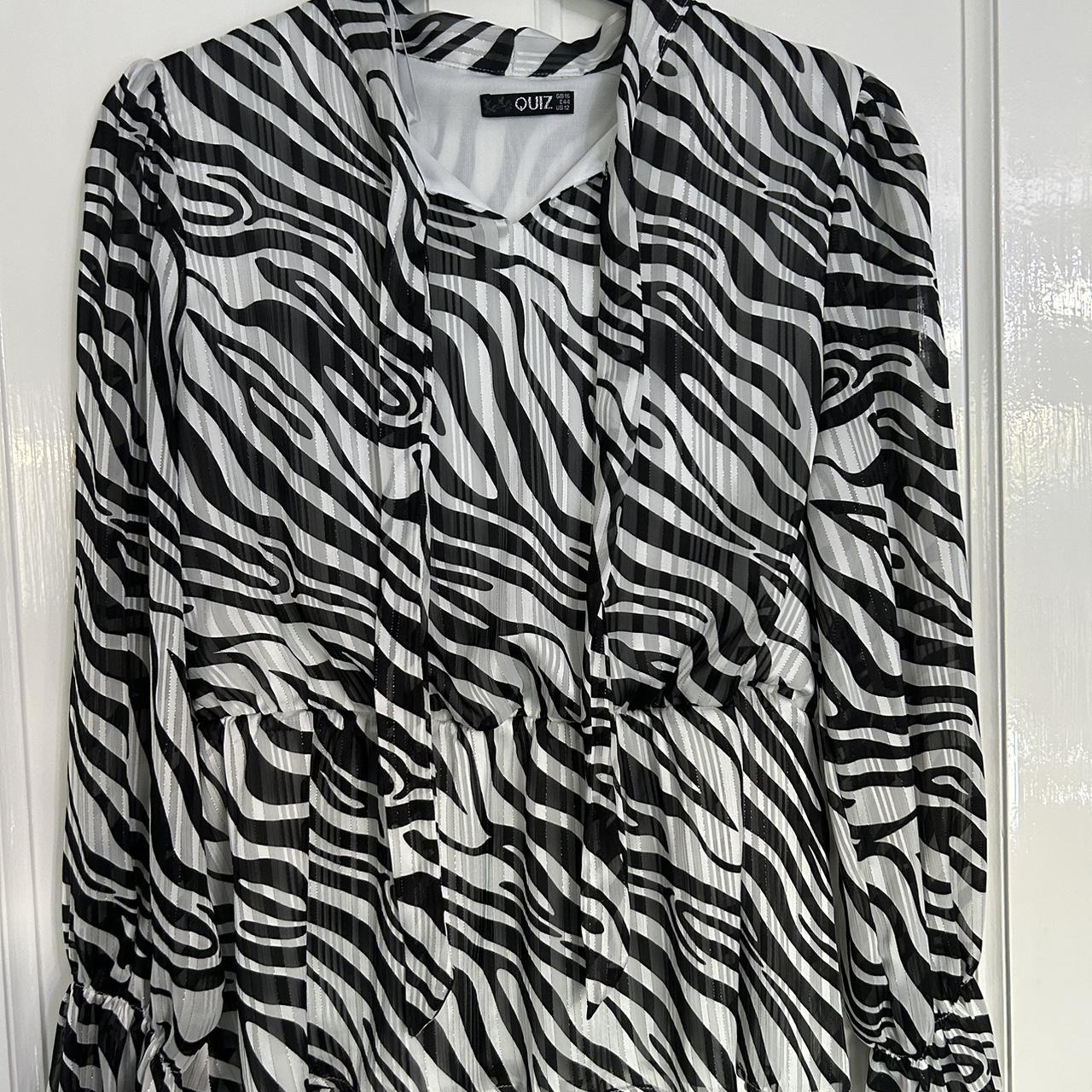 Quiz black and white long sleeve blouse. Size 16.... - Depop